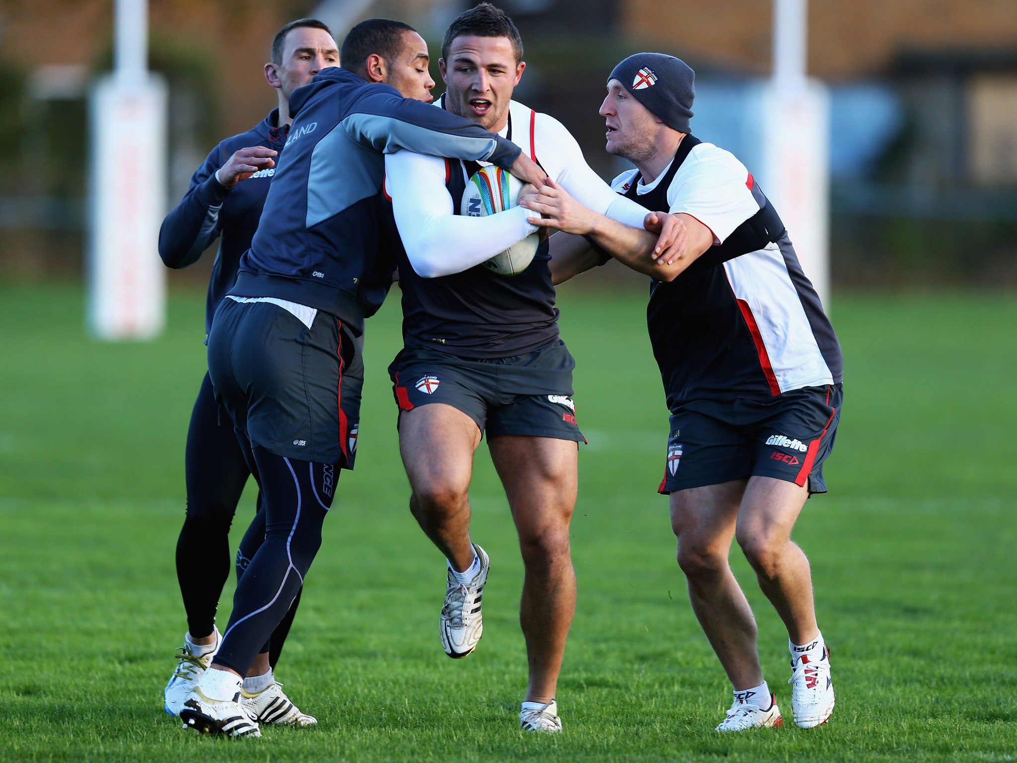 England forward Sam Burgess has been named in the England squad for their match with Fiji after serving a one-game suspension