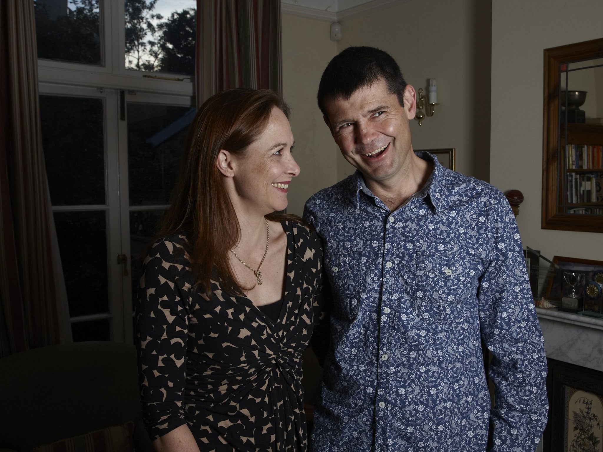 Home comfort: Dominic, here with his wife, Rachel, featured in 'Bedlam' on Channel 4