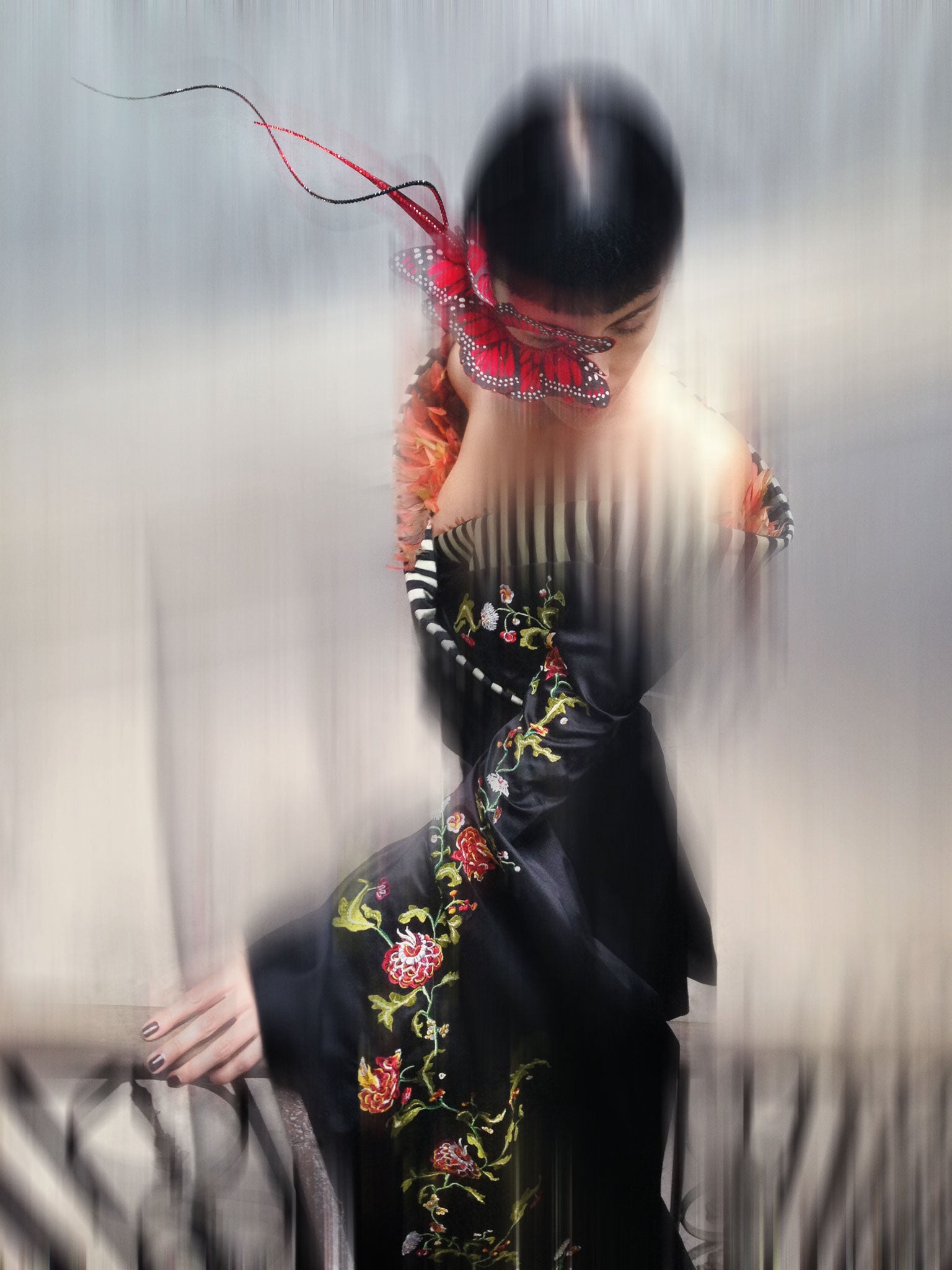 Kimono by Alexander McQueen for Givenchy haute couture, a/w 1997; hat by Philip Treacy, 2006 (Image by Nick Knight)