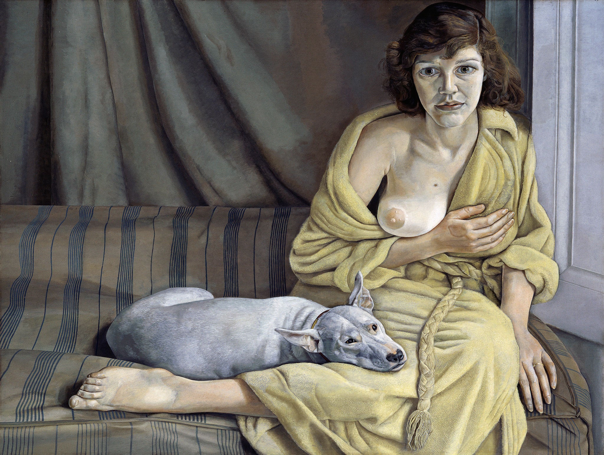 'Girl with a White Dog', 1950-1951: Freud's portrait of his first wife, pregnant