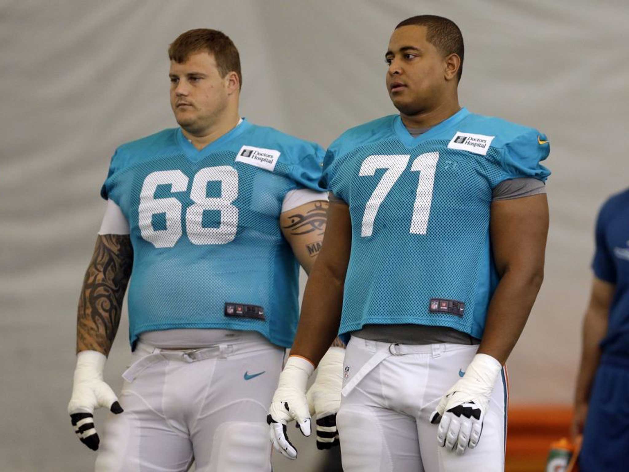 Miami vice: Richie Incognito (left) with his alleged victim Jonathan Martin