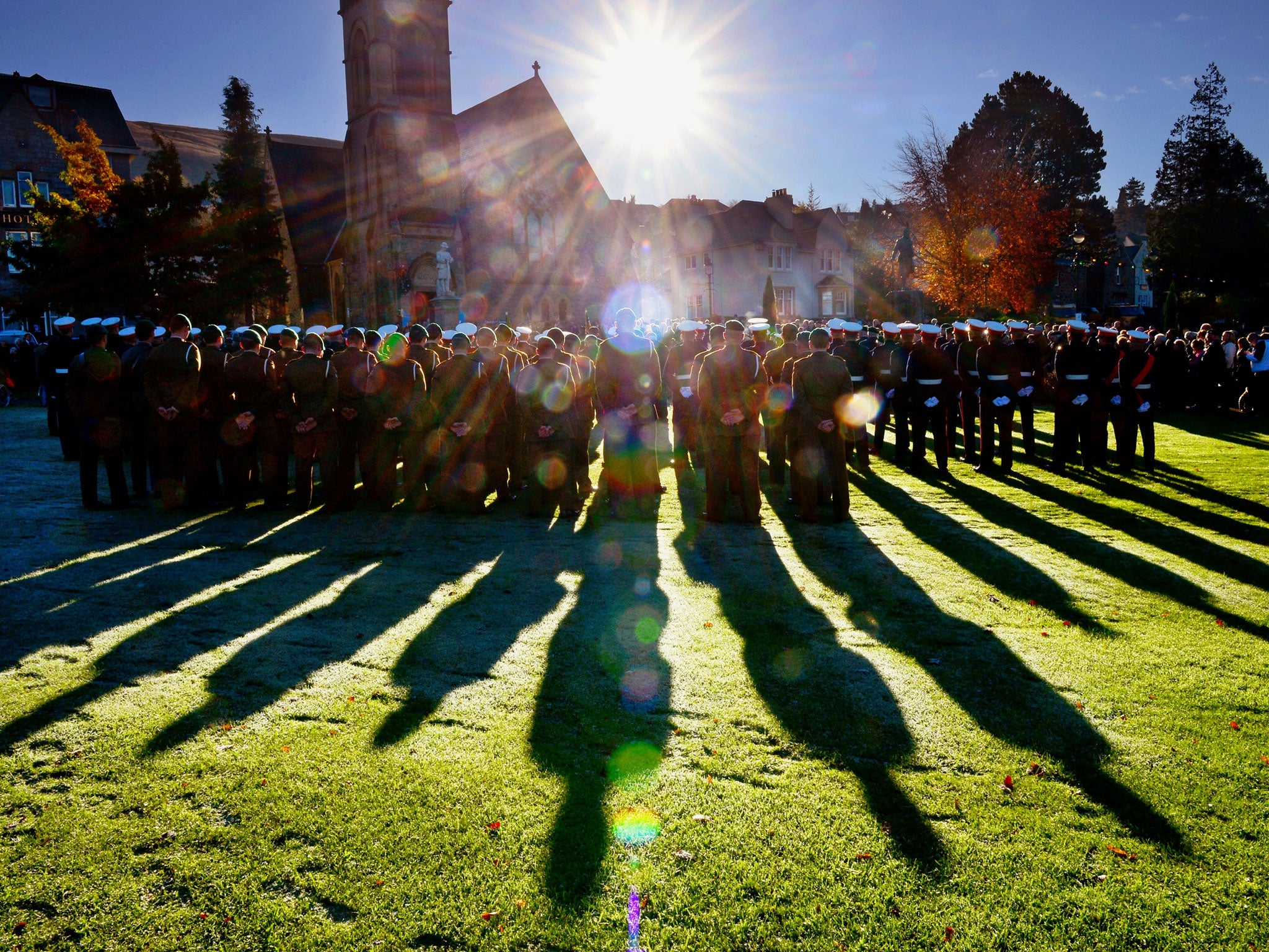 Members of Scotland’s armed forces and veterans gather to commemorate and pay their respects in Fort William