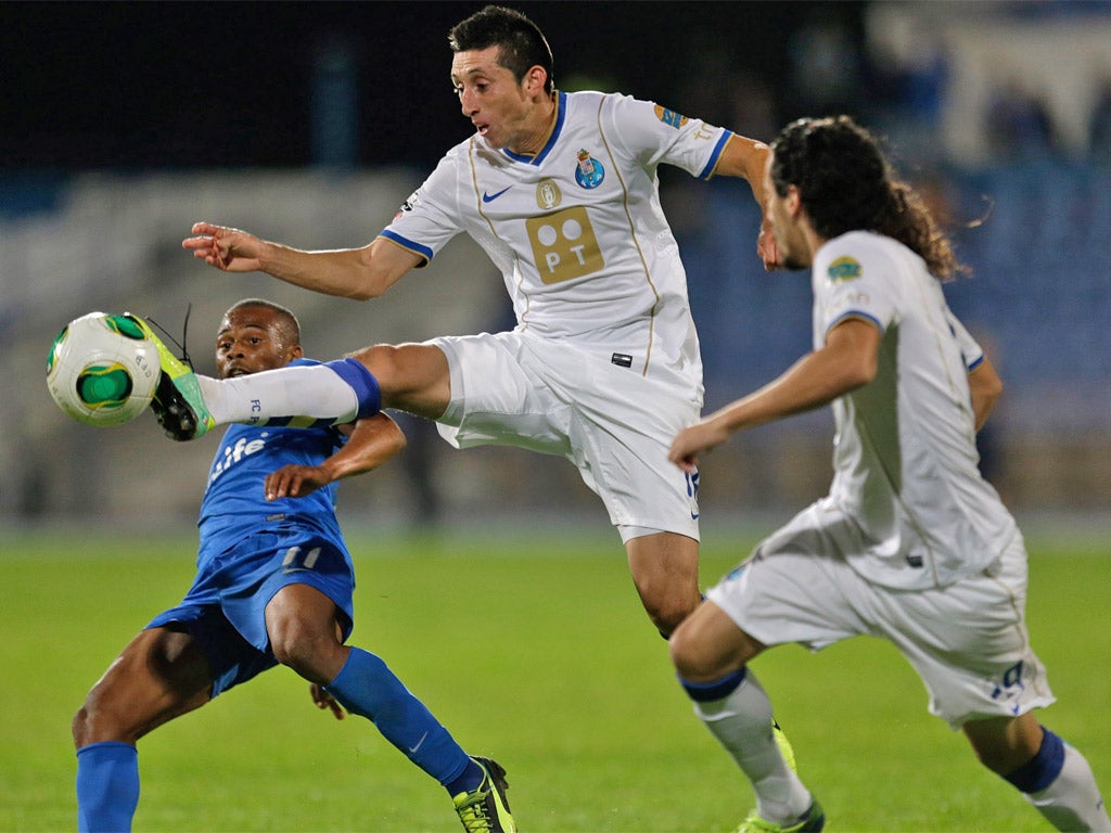 Hector Herrera’s (centre) transfer from Pachuca in Mexico to Porto may have earned Nicky Blair around $1m