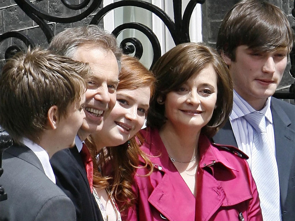 Nicky Blair (far right) with his family outside 10 Downing Street (Getty)