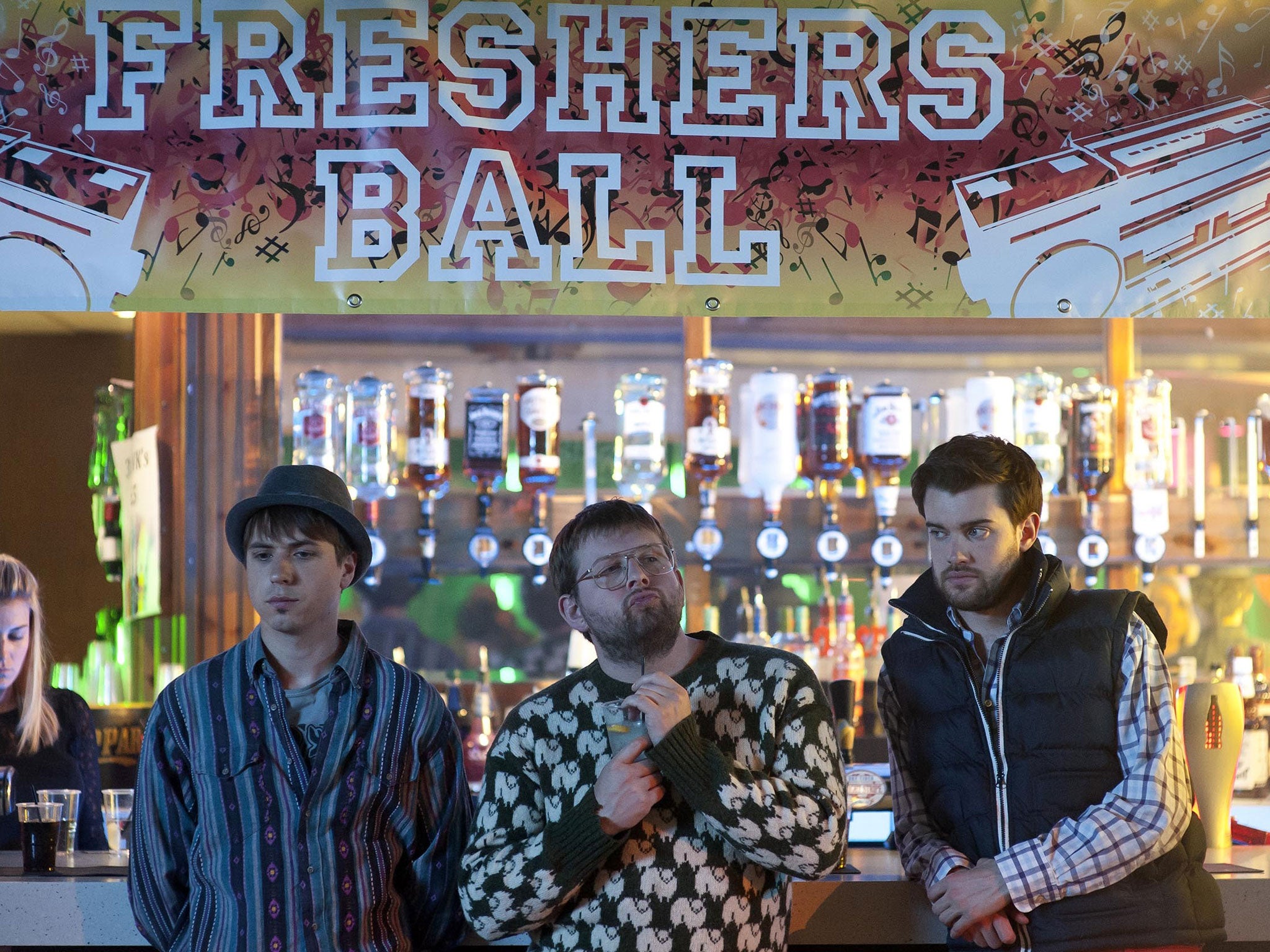 That's the spirit: Joe Thomas, Greg McHugh and Jack Whitehall in 'Fresh Meat'