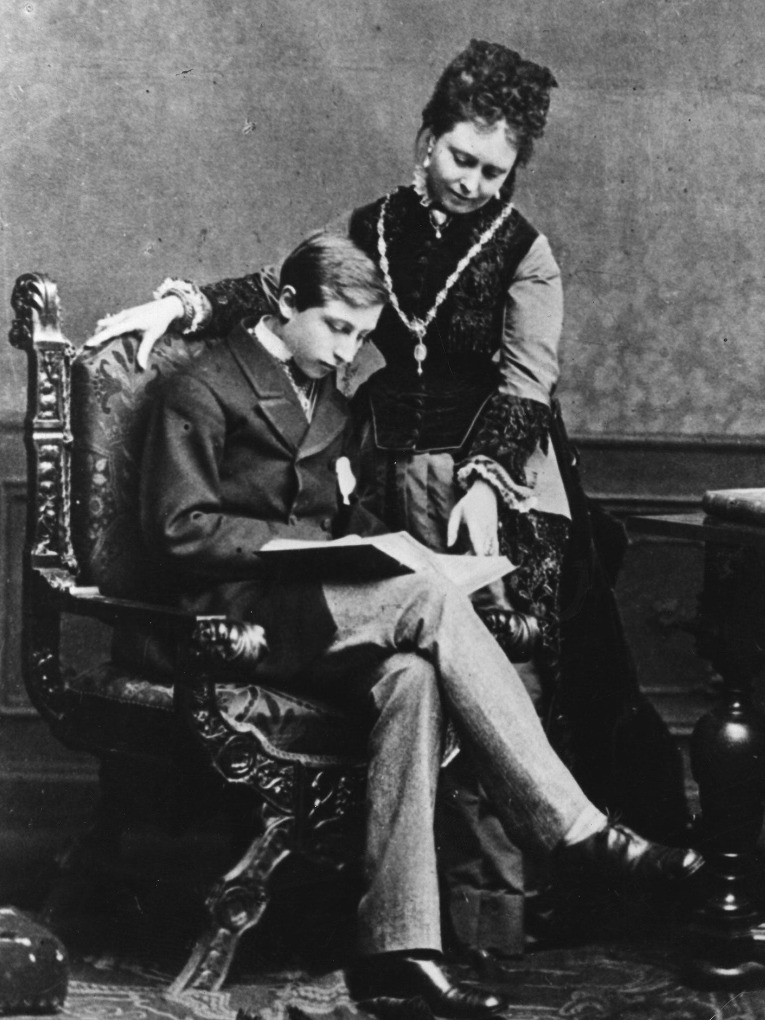 Wilhelm II with his mother the Empress Victoria, daughter of Queen Victoria of Great Britain