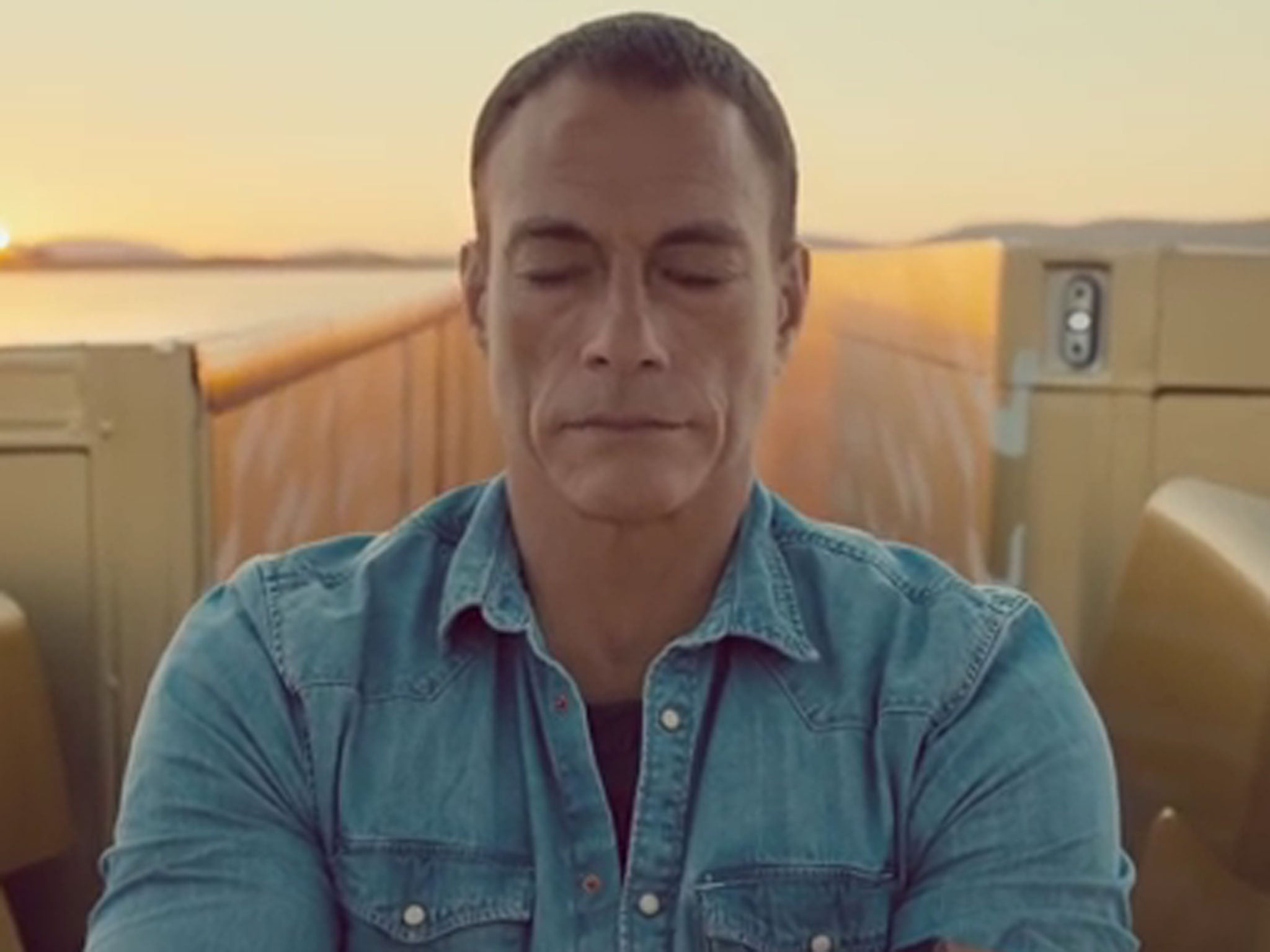 Van Damme prepares for the 'Epic Split'