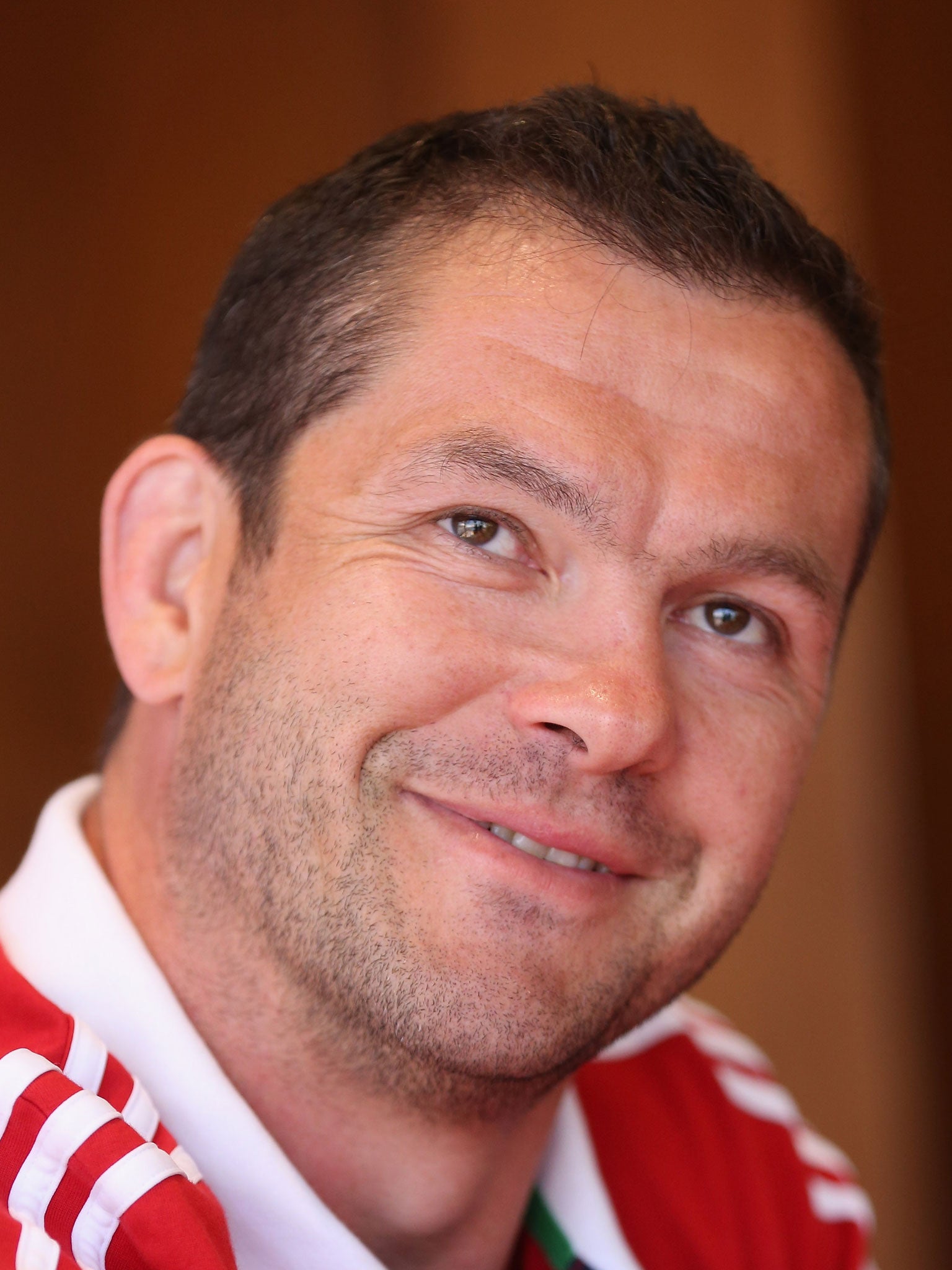 Andy Farrell talks to the media at the Grand Hyatt hotel after the British and Lions media session on May 31, 2013 in Hong Kong