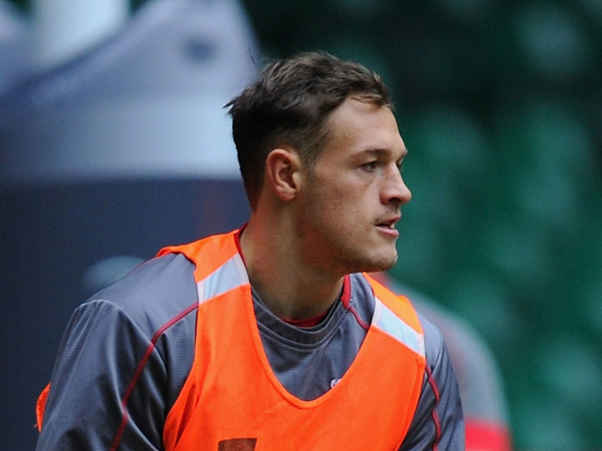 Cory Allen trains at the Millennium Stadium yesterday ahead of his debut for Wales against Argentina today