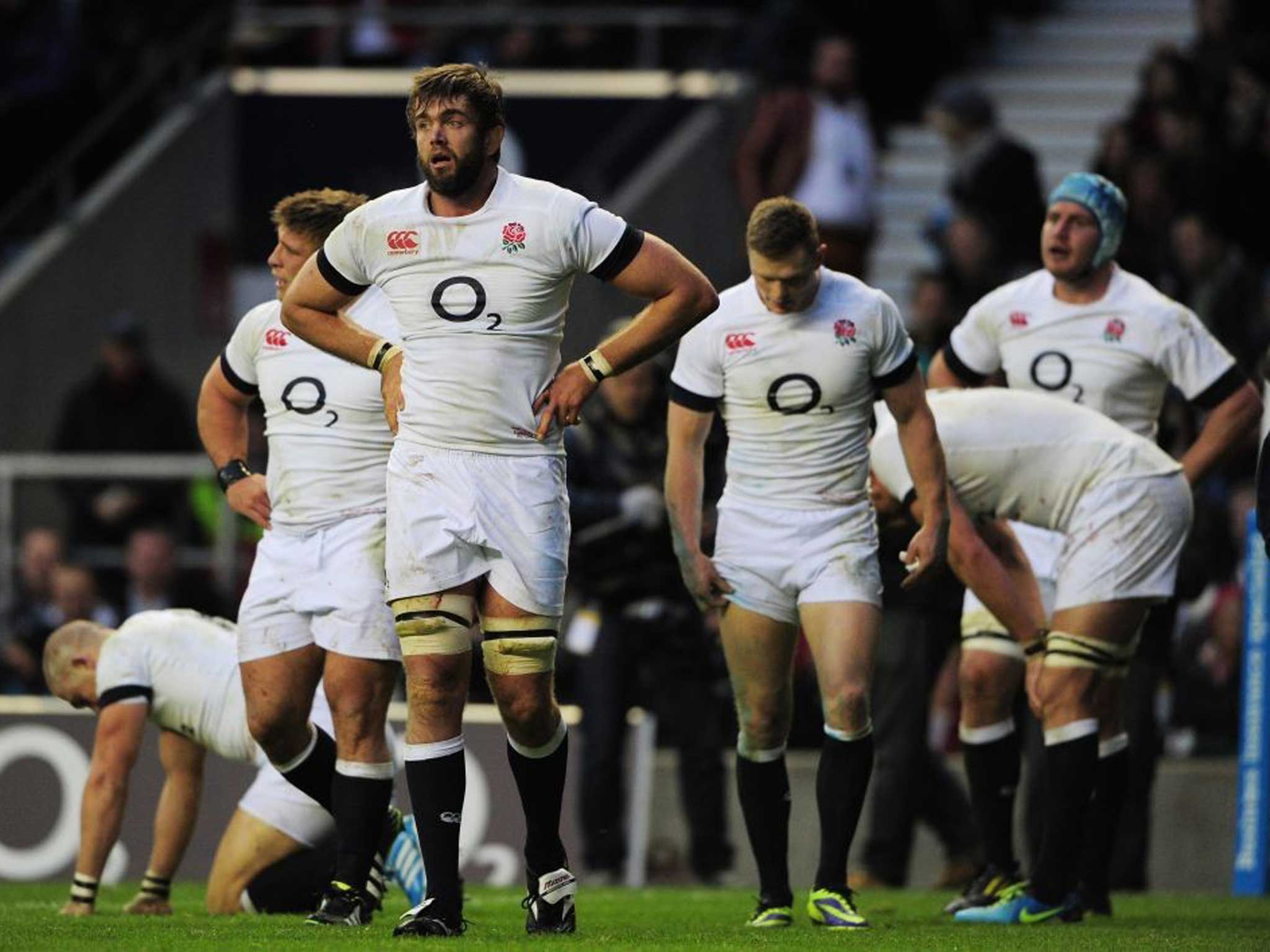 A for effort: Geoff Parling looks like he’s given his all at the final whistle but England proved a tougher test than the All Blacks had anticipated