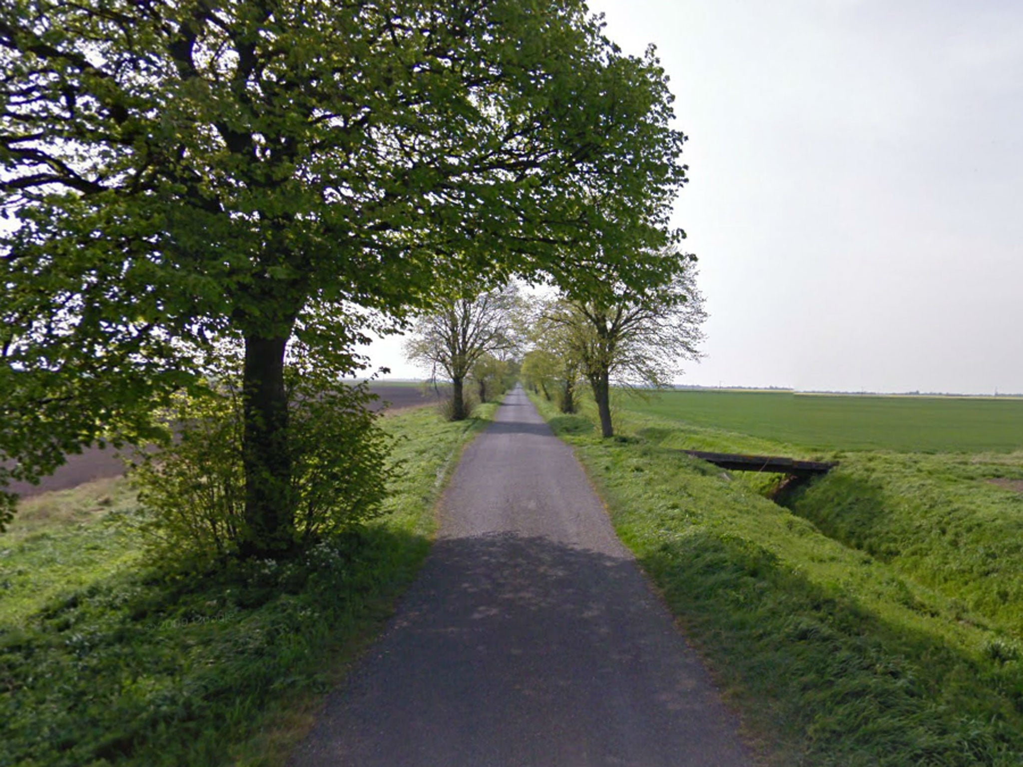 Thorney Dyke near Peterborough where the bodies of two men were discovered in a ditch