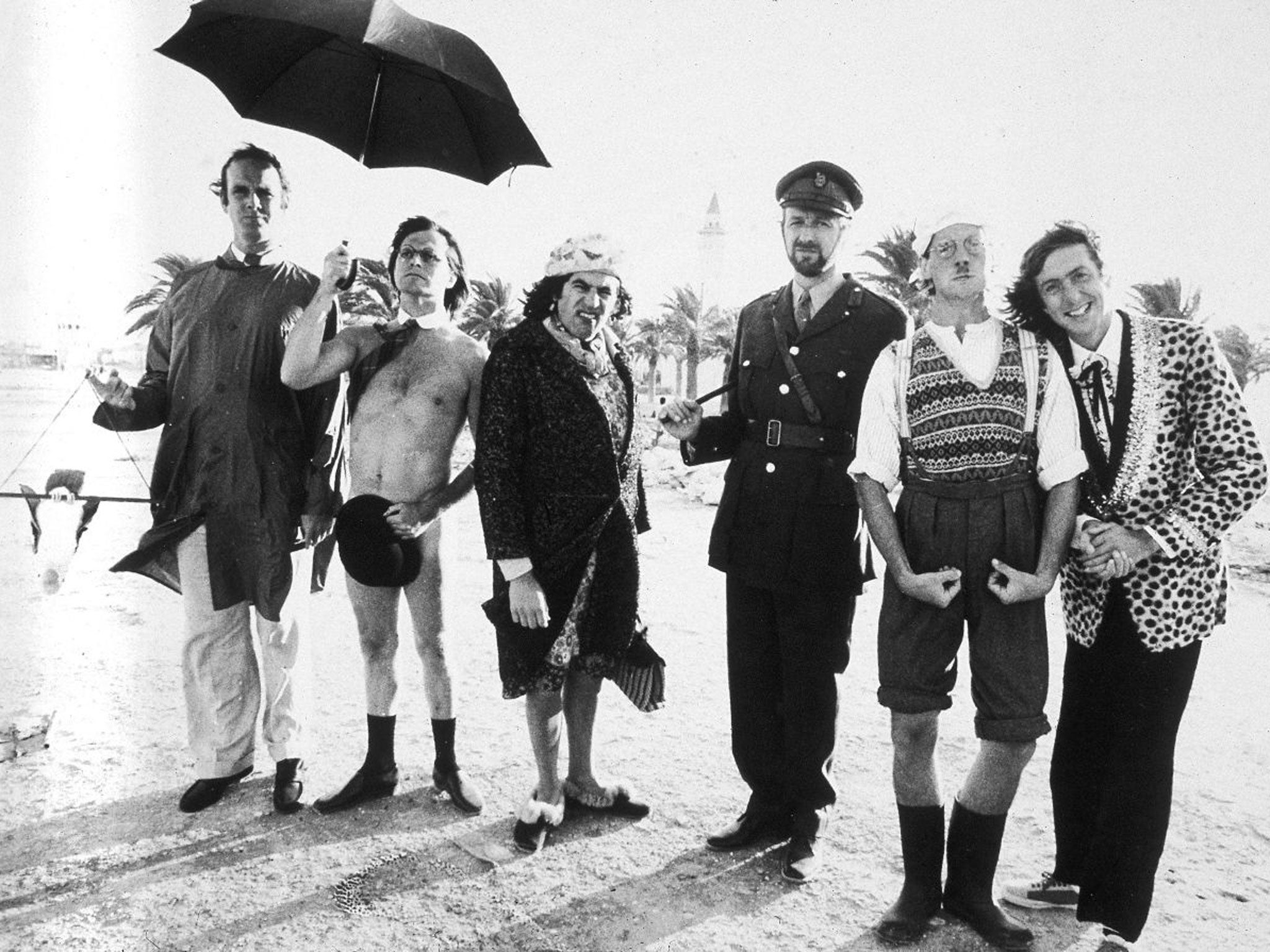 1978: All six members of the Monty Python team on location in Tunisia to film 'Monty Python's Life of Brian'