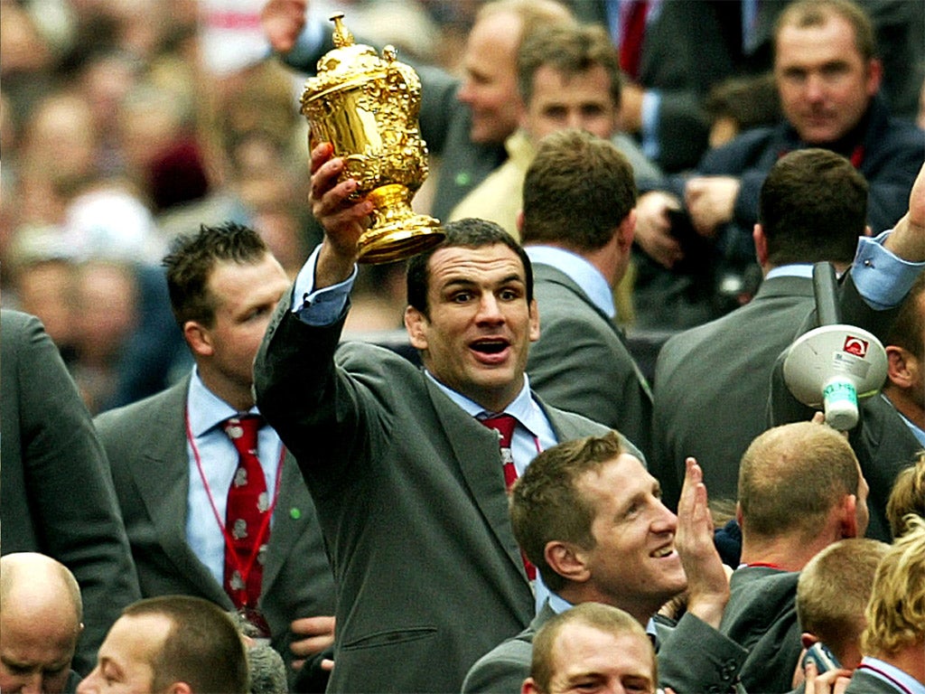 England parade the trophy through the streets of London