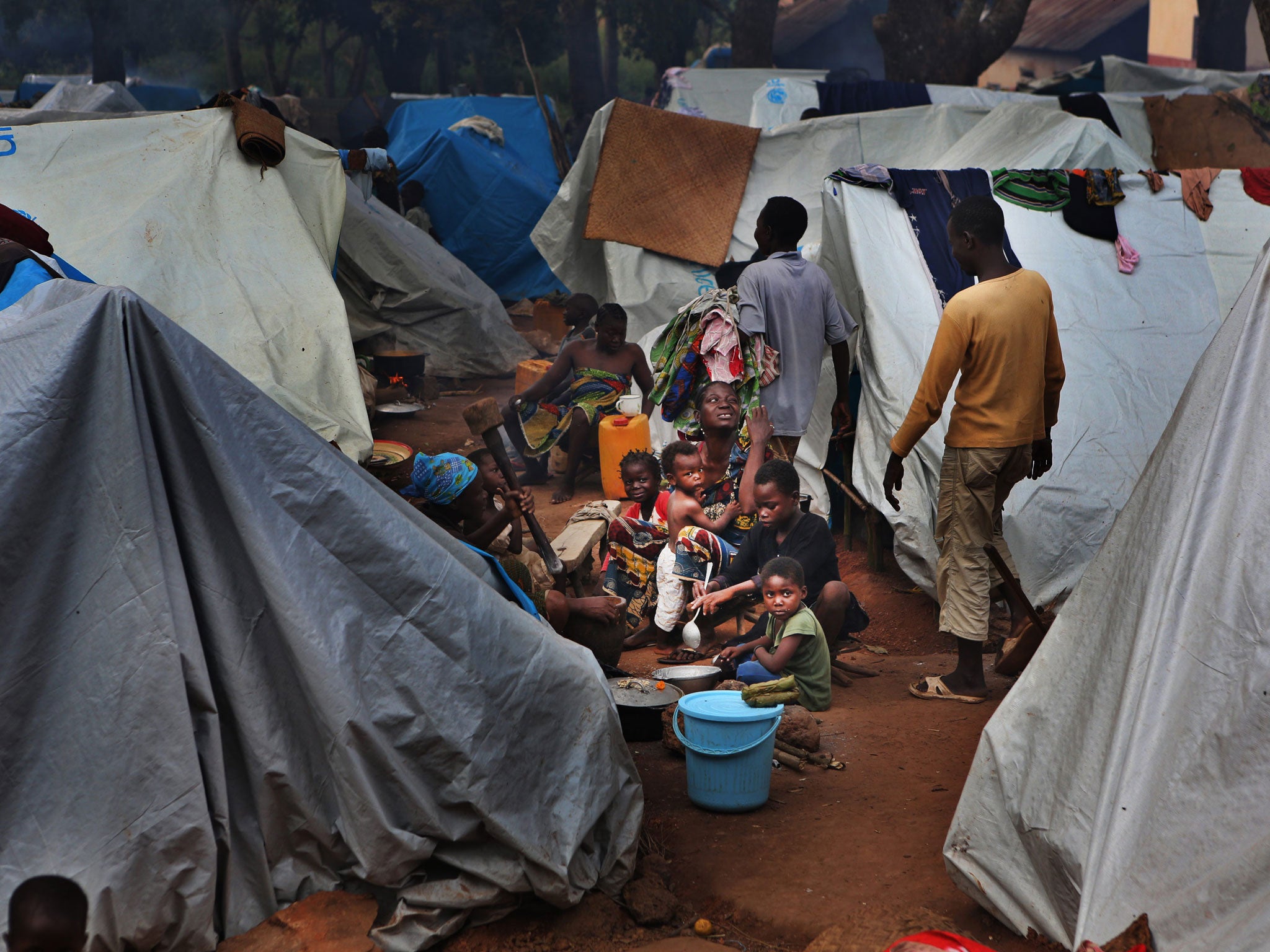 Refugees arriving at a camp near Bossangoa, 190 miles north of Bangui, the capital. Forty-one thousand people fled their homes following mass executions in the area in September