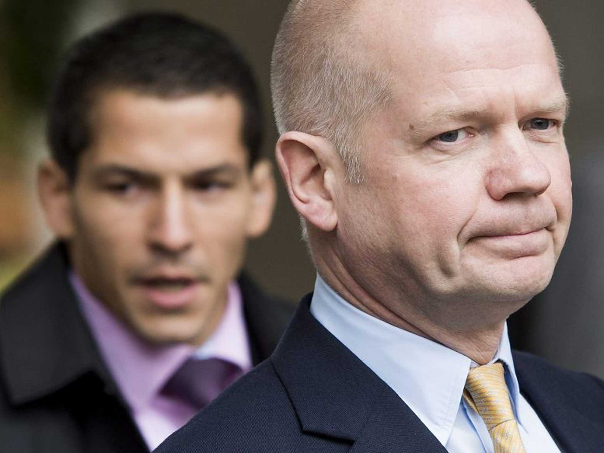 William Hague arrived in Geneva yesterday, saying things were difficult