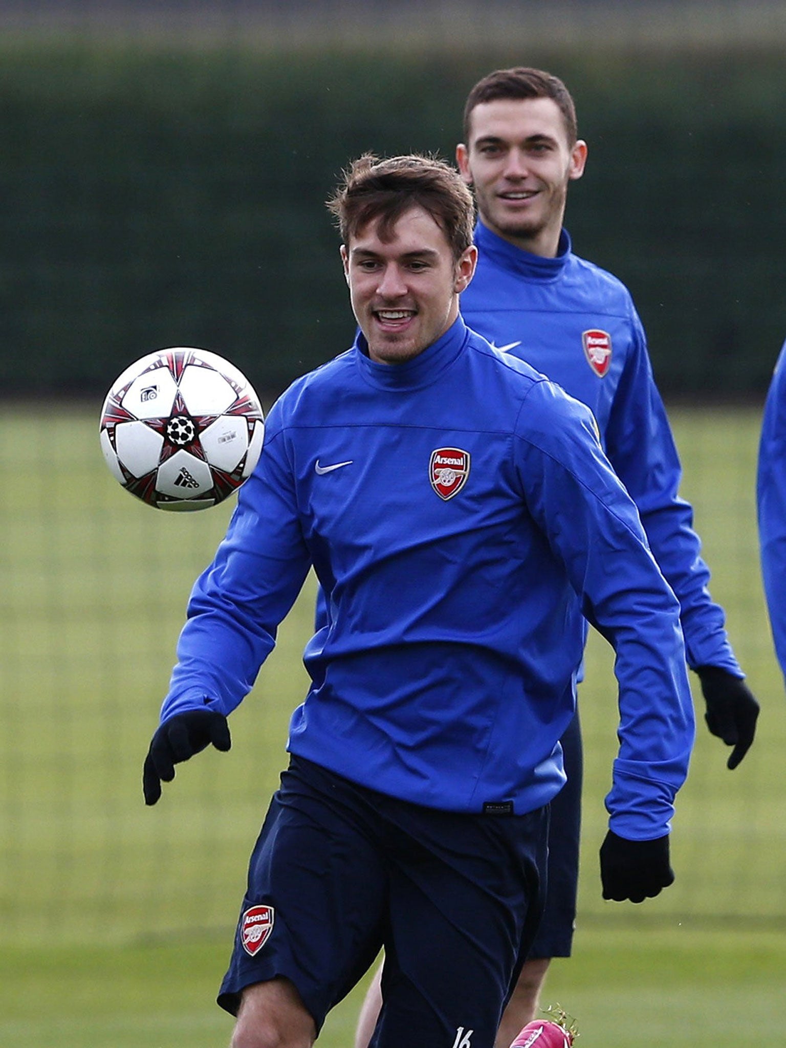 Aaron Ramsey training at London Colney