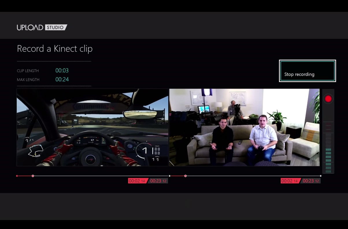 Upload Studio allows gamers to edit together footage of their gameplay and themselves. Image credit: Microsoft.