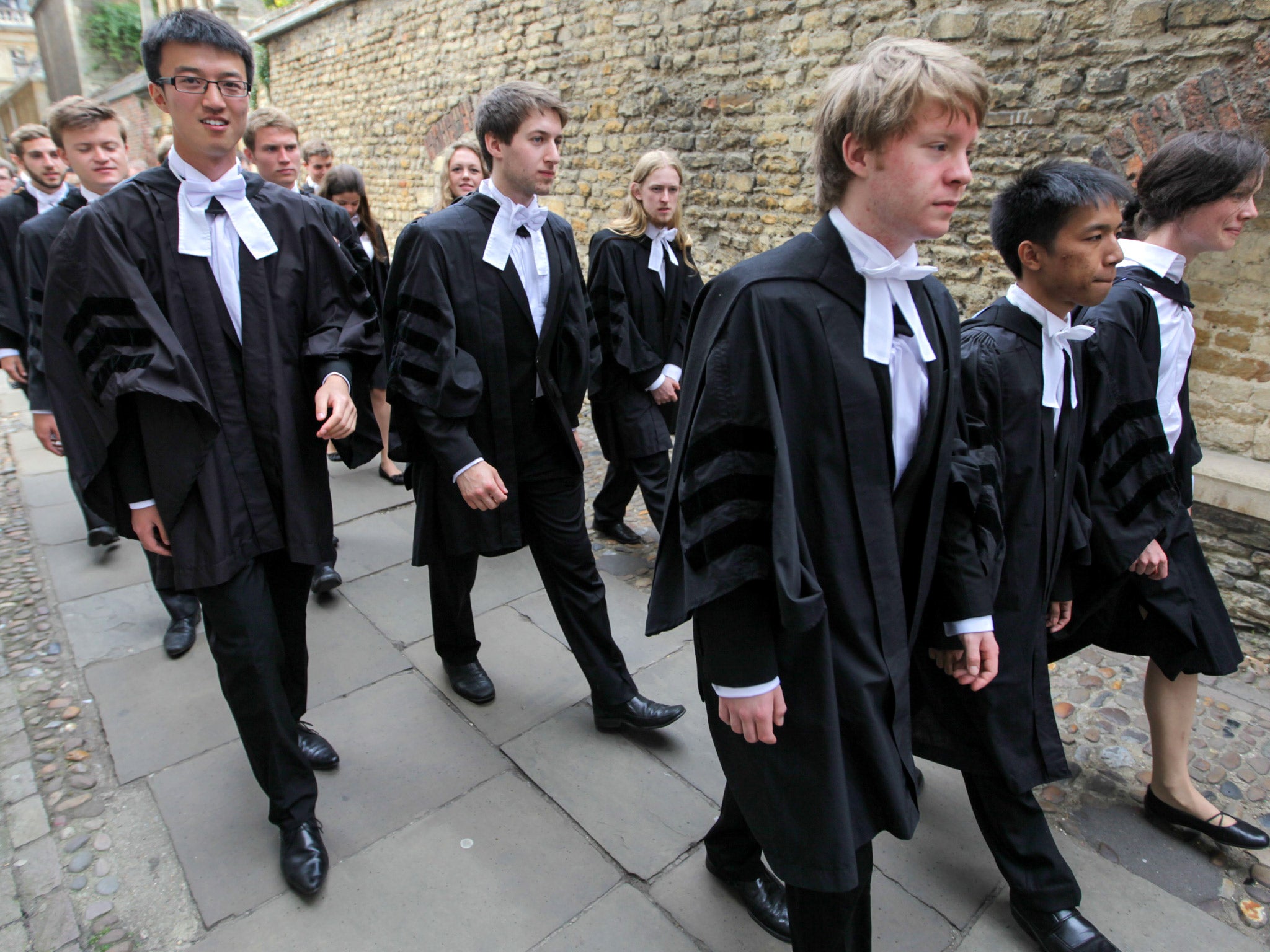 Cambridge University students on Graduation Day earlier this year