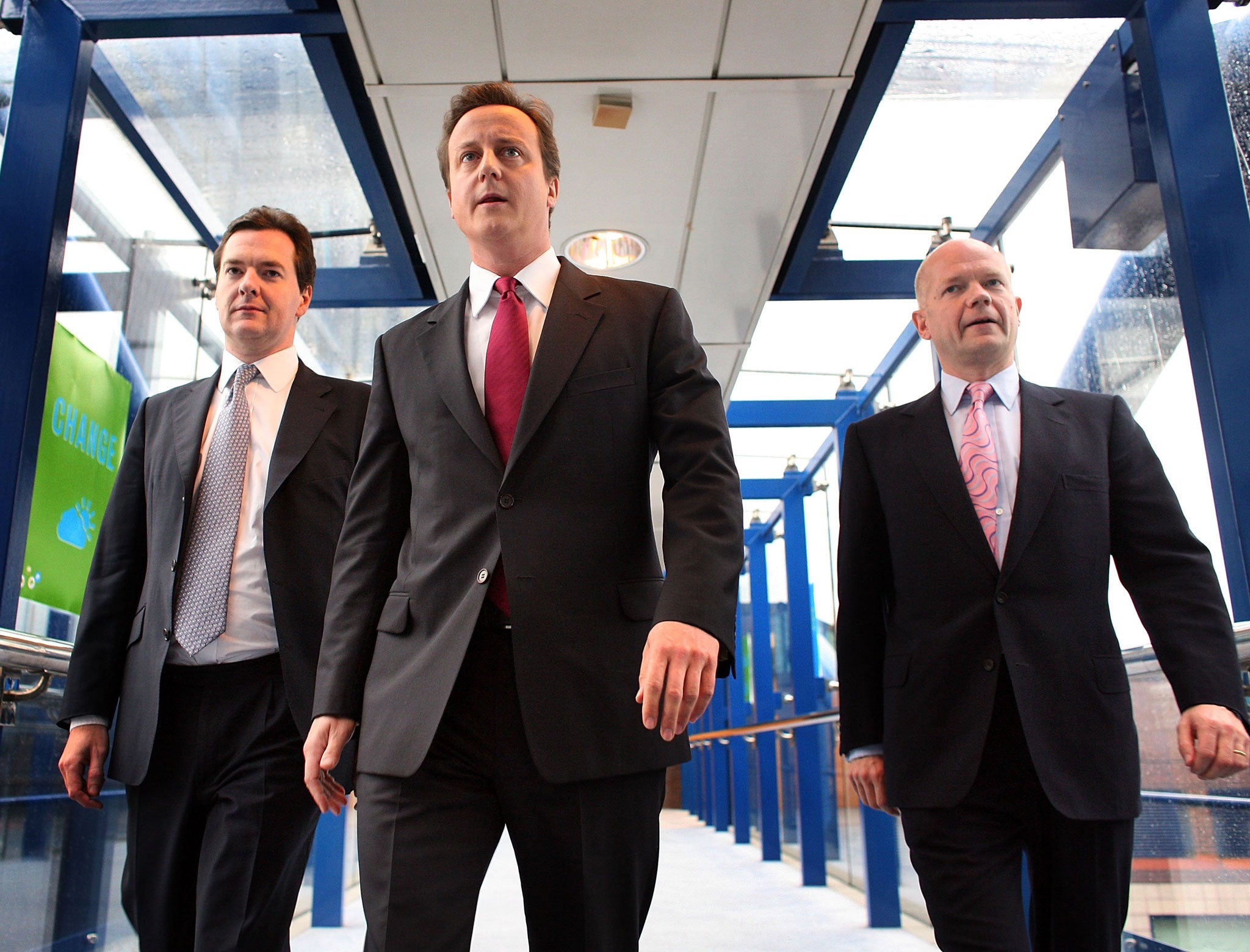 The boys are back in town: George Osborne, David Cameron and William Hague at the Conservative Party Annual Conference in September