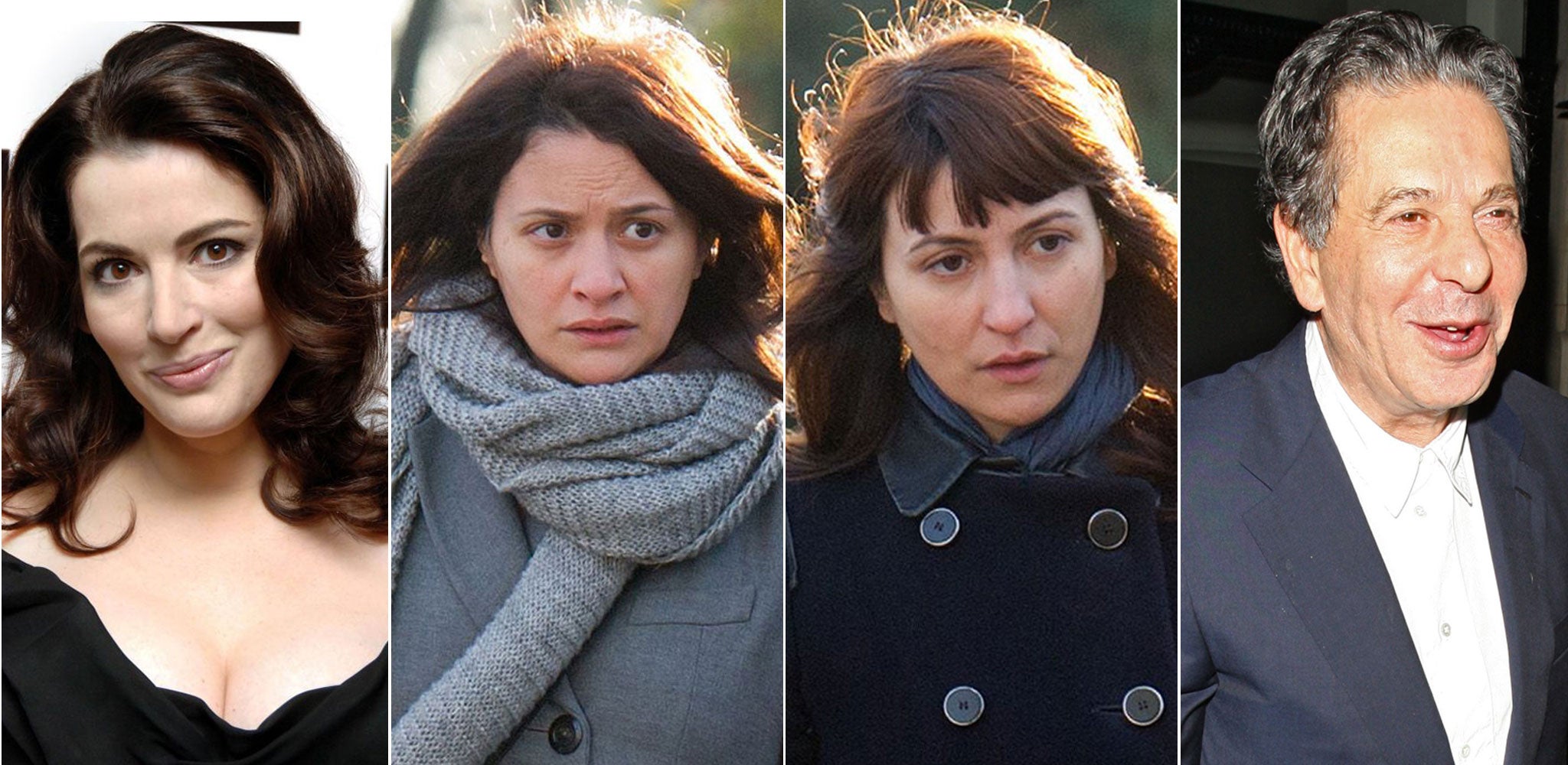 Nigella Lawson, sisters Elisabetta 'Lisa' (left) and Francesca Grillo, and Charles Saatchi