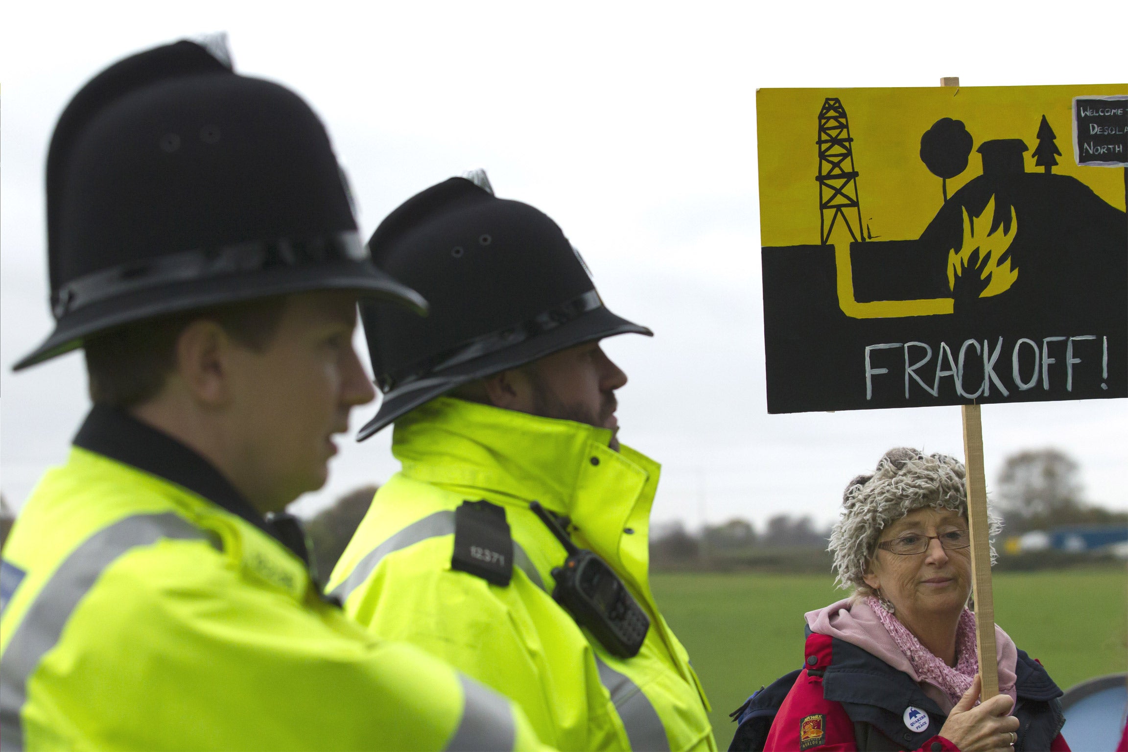 A protester lets her feelings known