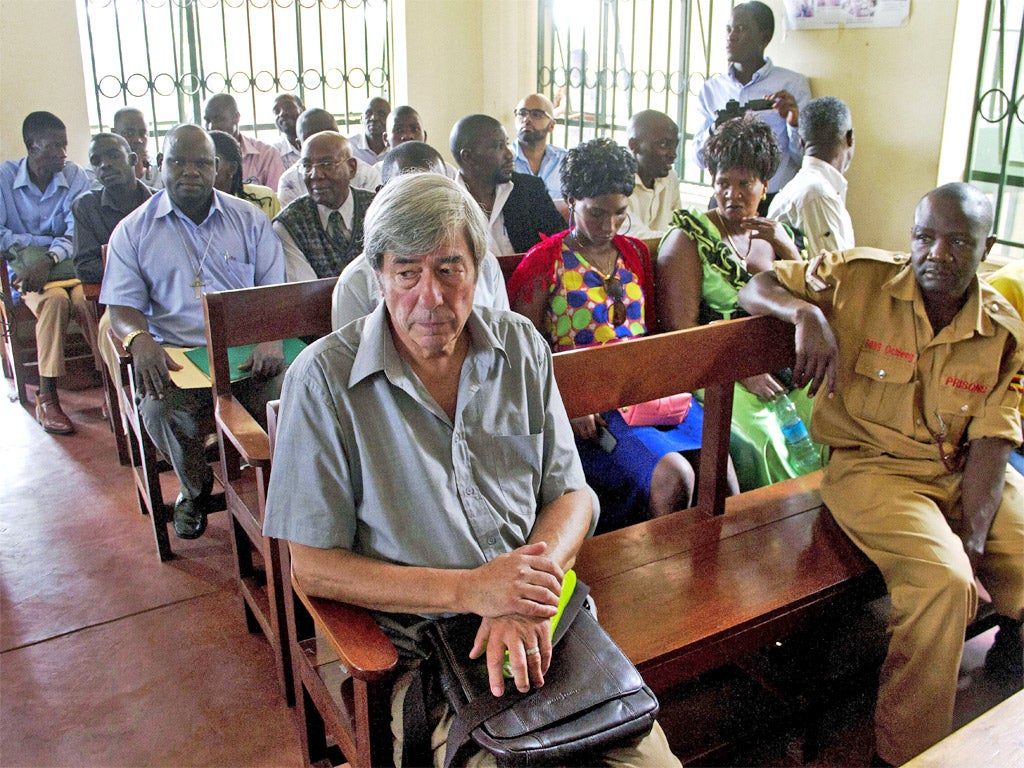 Bernard Randall, 65, pictured in Entebbe chief magistrate’s court, has been denied an extension of his visa