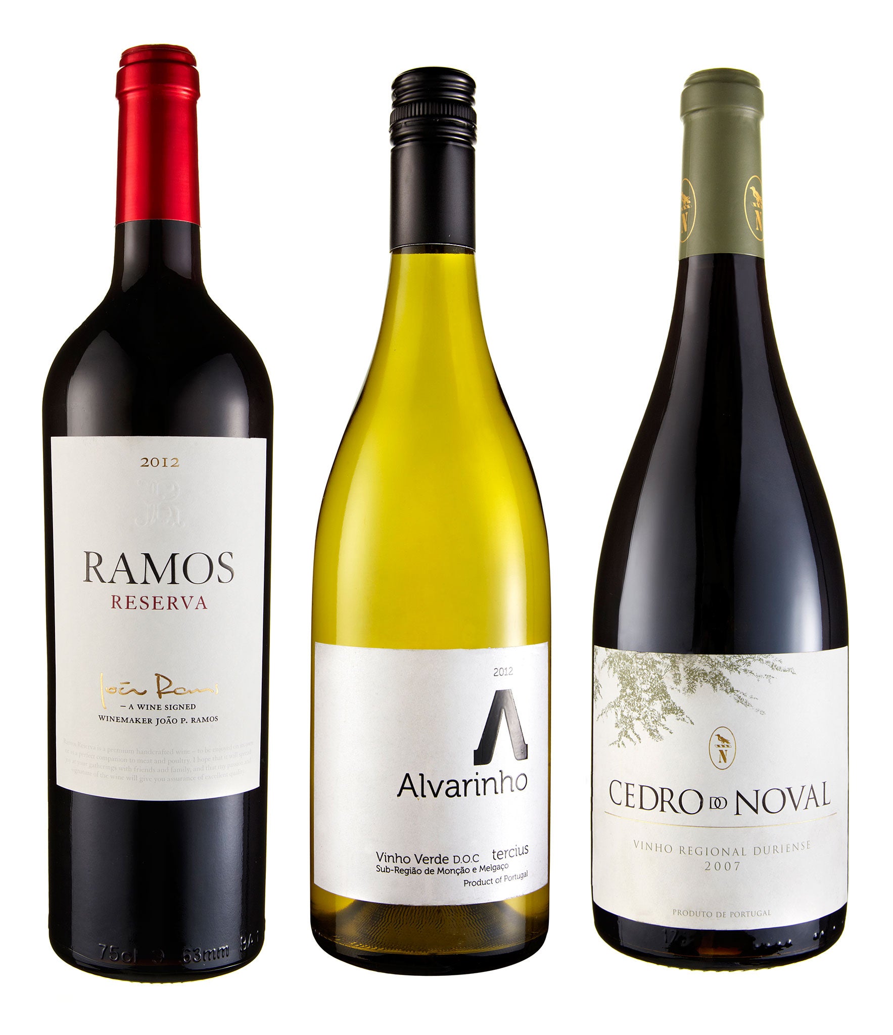 Ramos Reserva 2012; Tercius Alvarinho 2012; Cedro Do Noval 2009