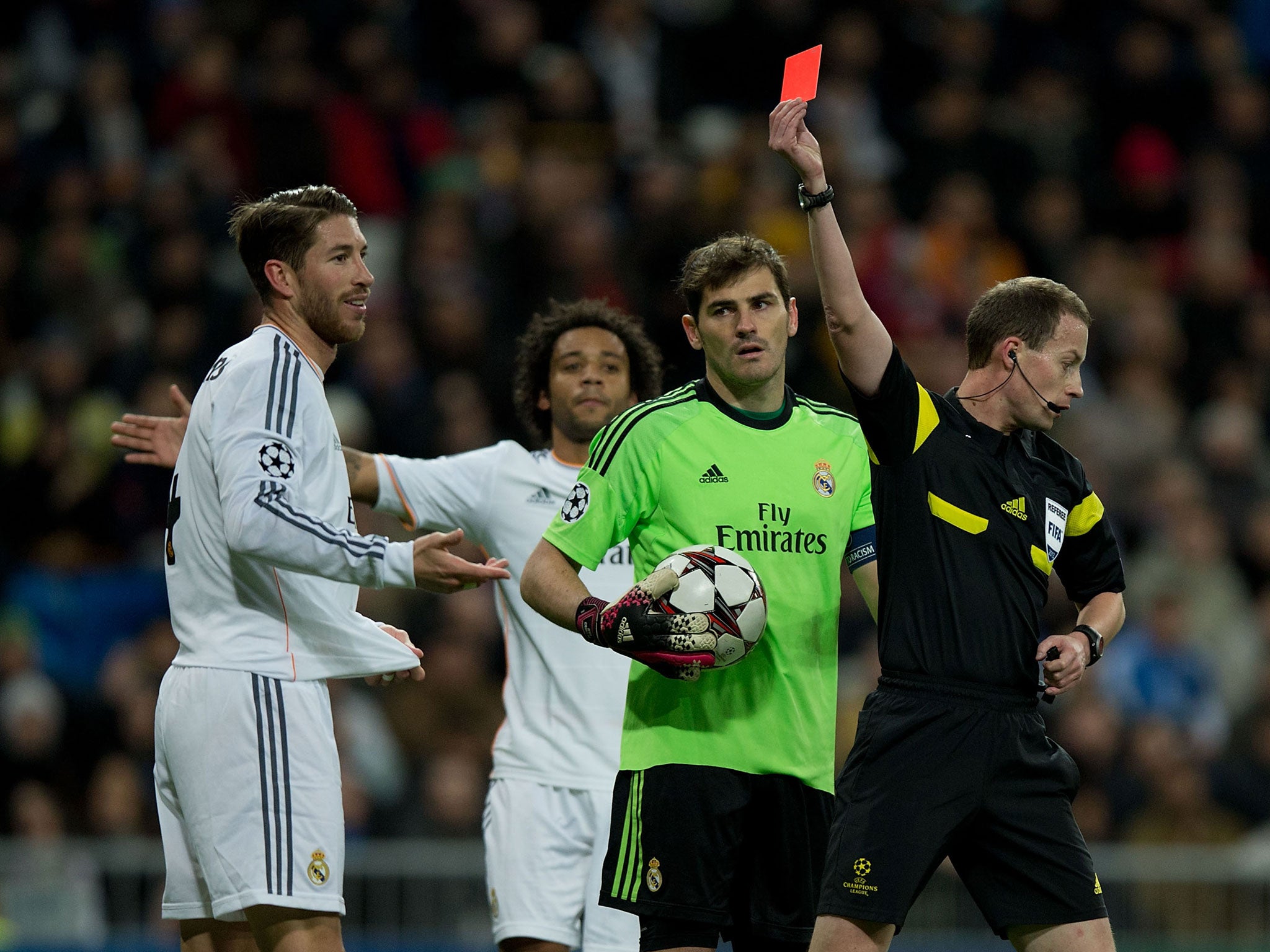 Ramos was sent off in midweek - the 17th time in his Real Madrid career