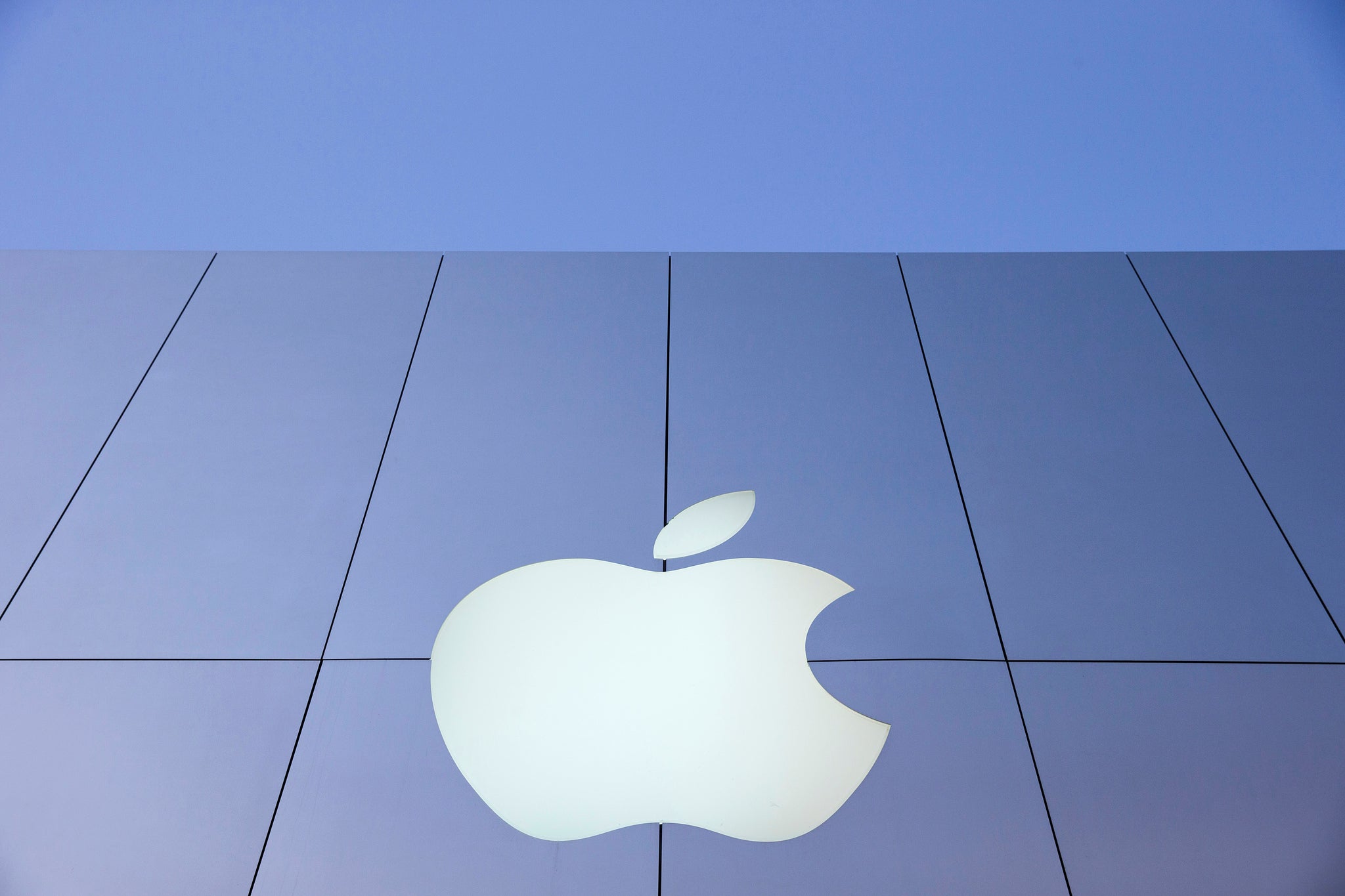 An Apple logo is seen during Black Friday in San Francisco, California November 29, 2013.