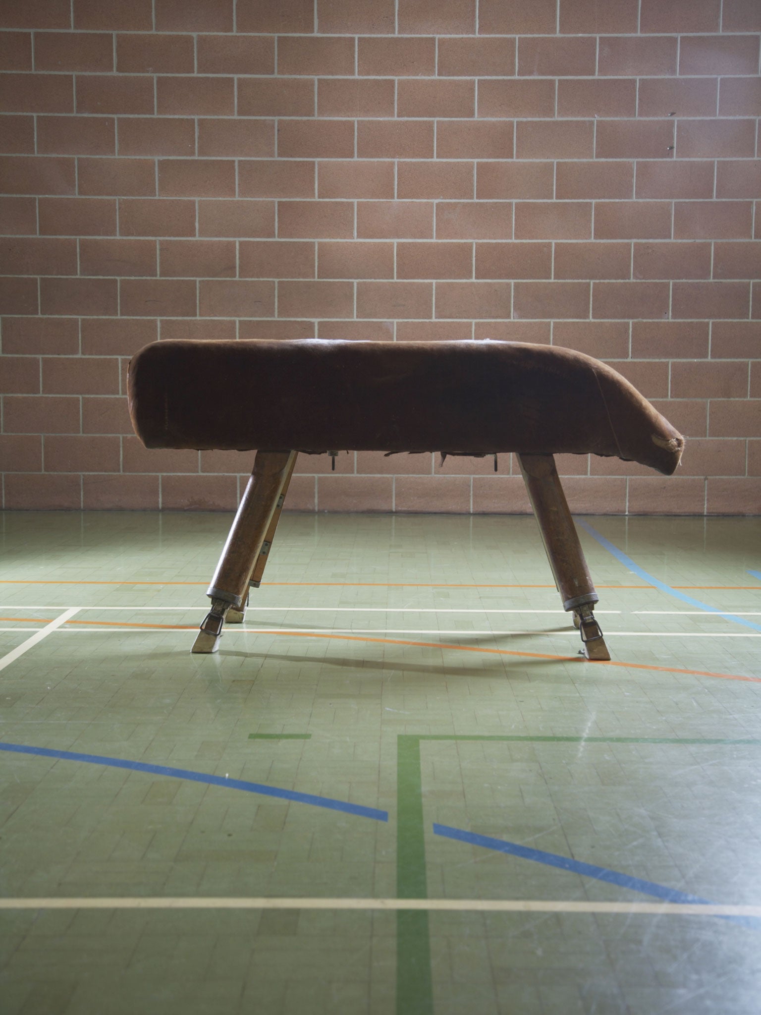 File: A pommel horse in a gymnasium. Trevyn Hope Joslin,12, died after catching her foot on the apparatus at a Norfolk school