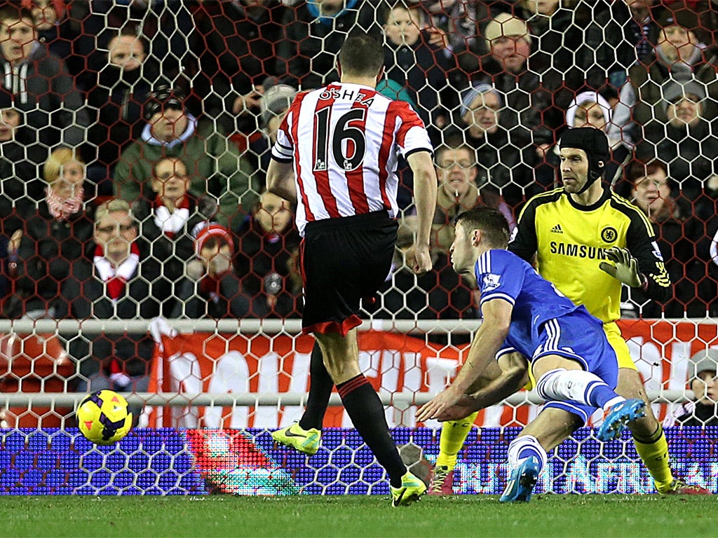 John O'Shea could hardly miss to pull Sunderland level at 2-2