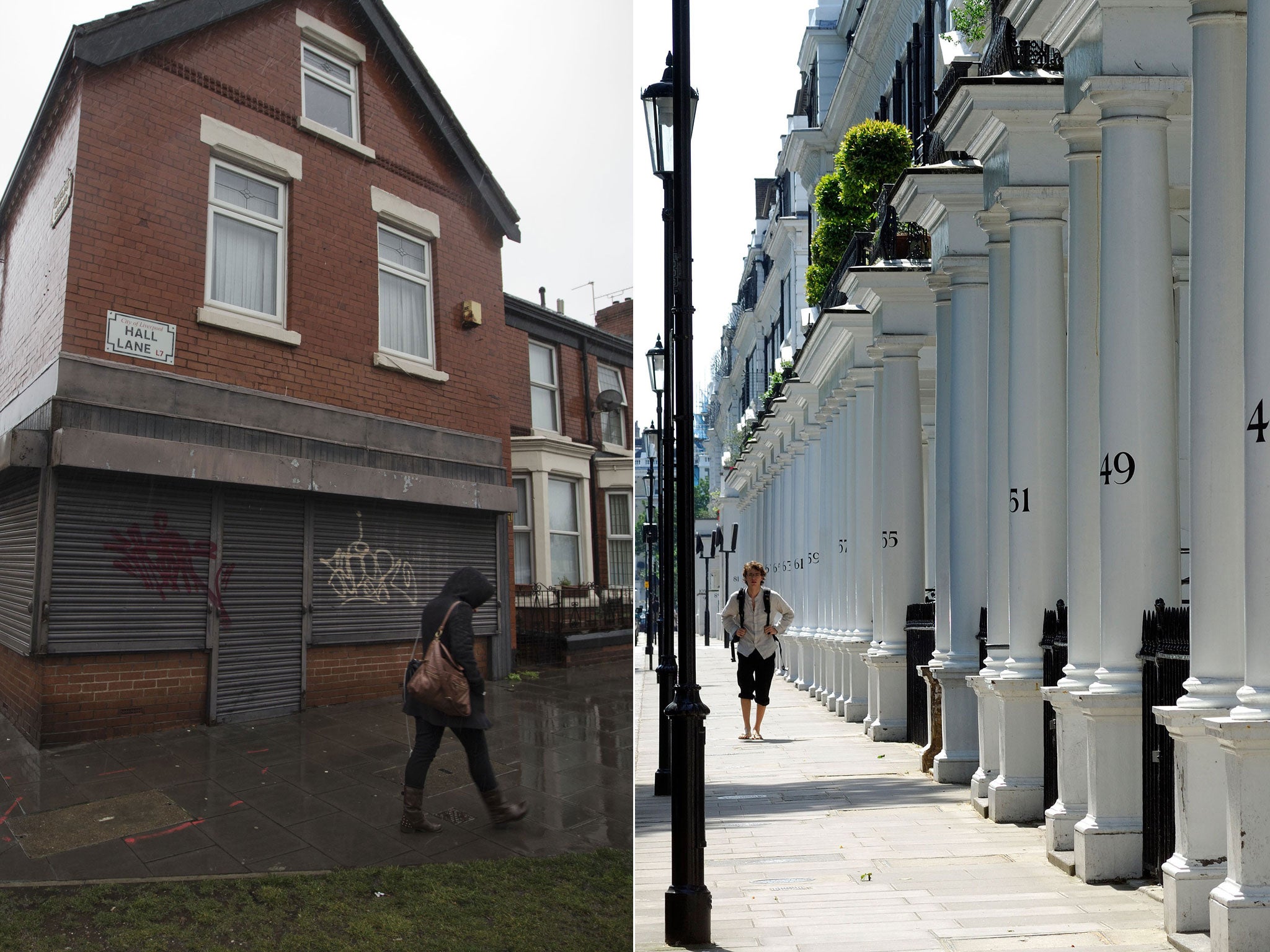 Kensington in Liverpool, left, against London's Kensington