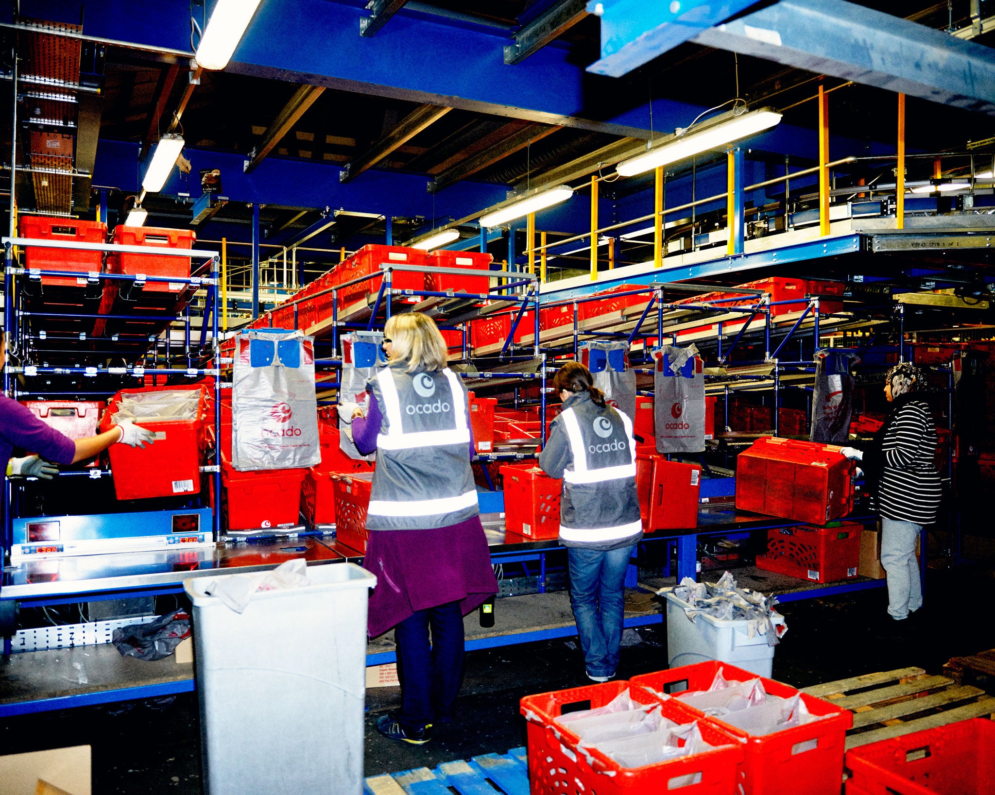 The order storage retrieval system, which allows staff to pack up to 800 items an hour from 40,000 shelf locations