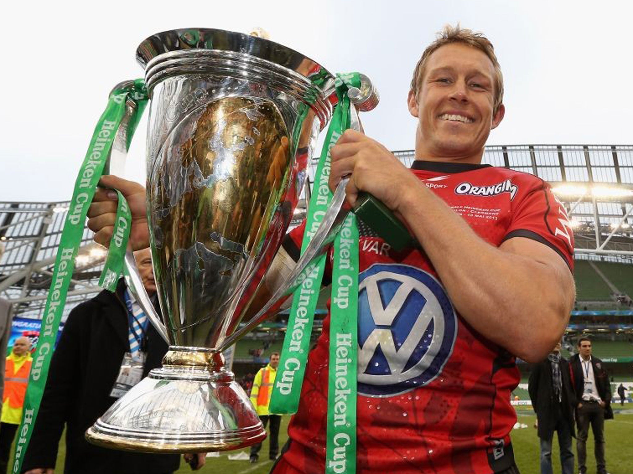 Better days: Jonny Wilkinson lifts the Heineken Cup