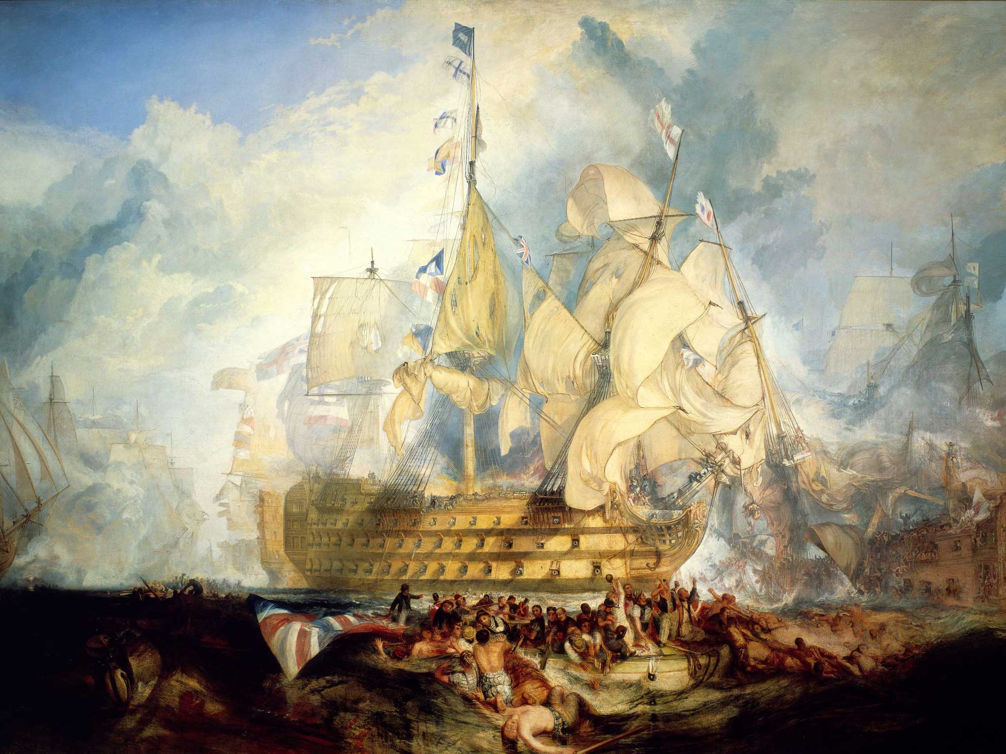 The Battle of Trafalgar, 21 October 1805, by Turner