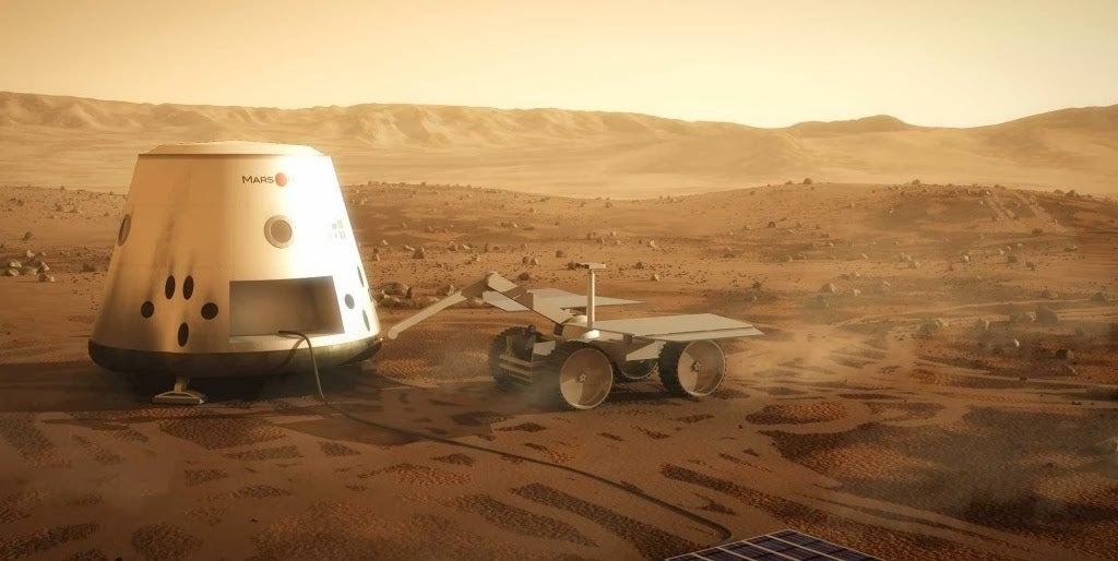 An artist's rendition of the initial Mars lander.