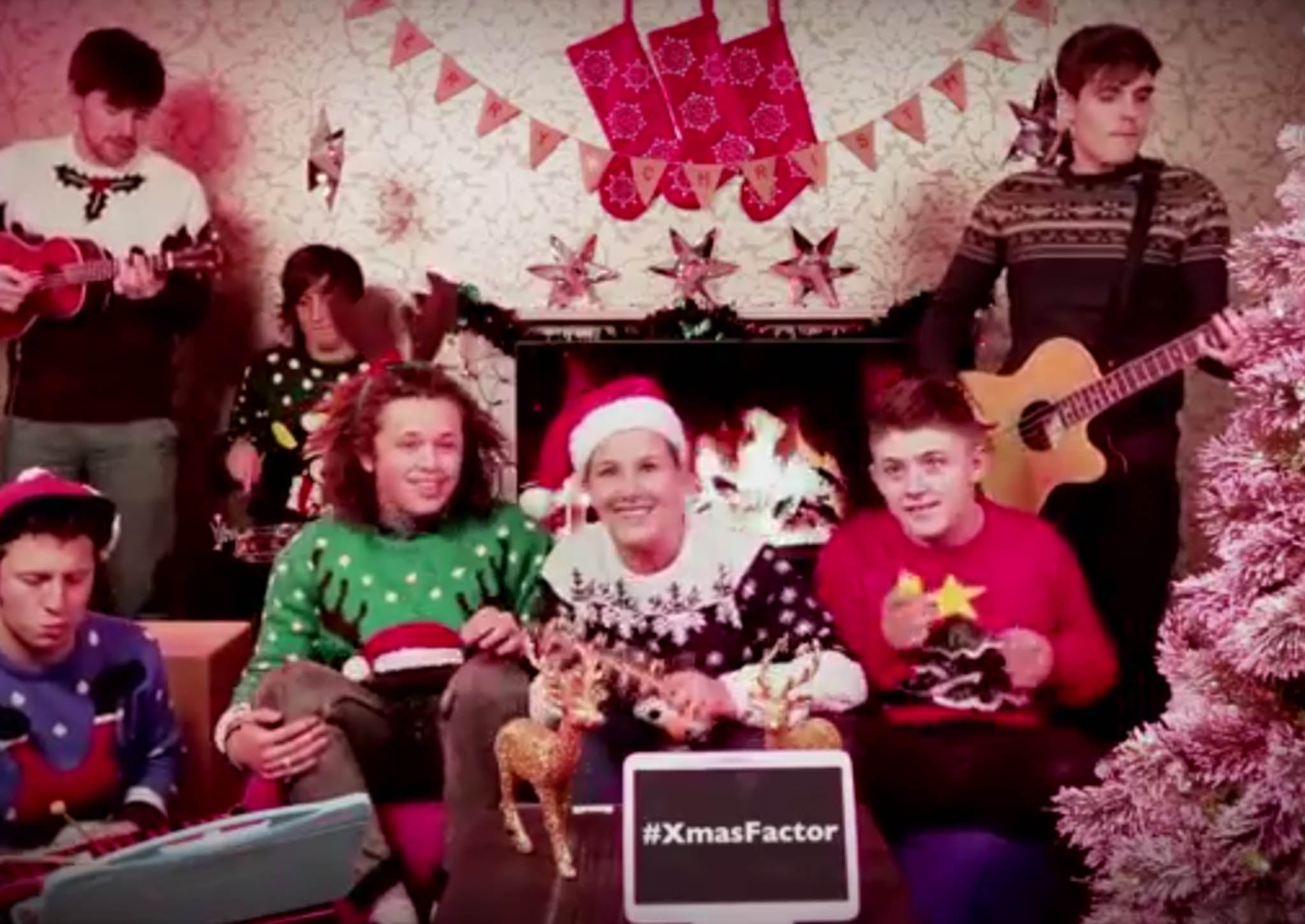 Luke Friend, Sam Bailey and Nicholas McDonald get in the Christmas mood with a rendition of Wizzard's 'I Wish It Could Be Christmas Everyday'