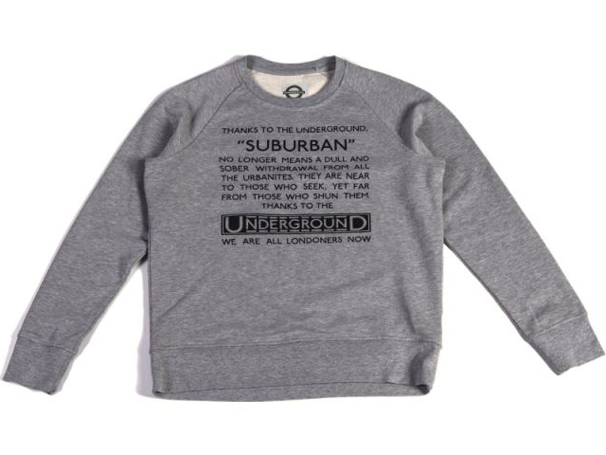 Sweatshirt £75; Roundel by London Underground, Dover Street Market, 17-18 Dover Street, London W1, doverstreetmarket.com