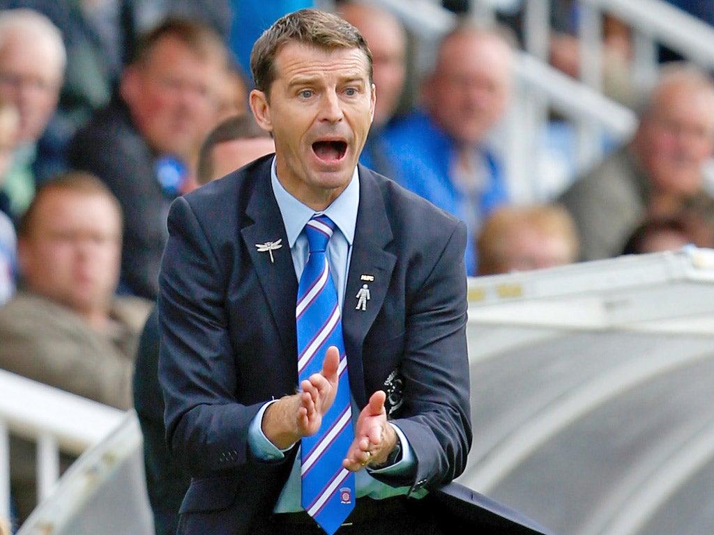 Colin Cooper encouraging his Hartlepool players from the sideline