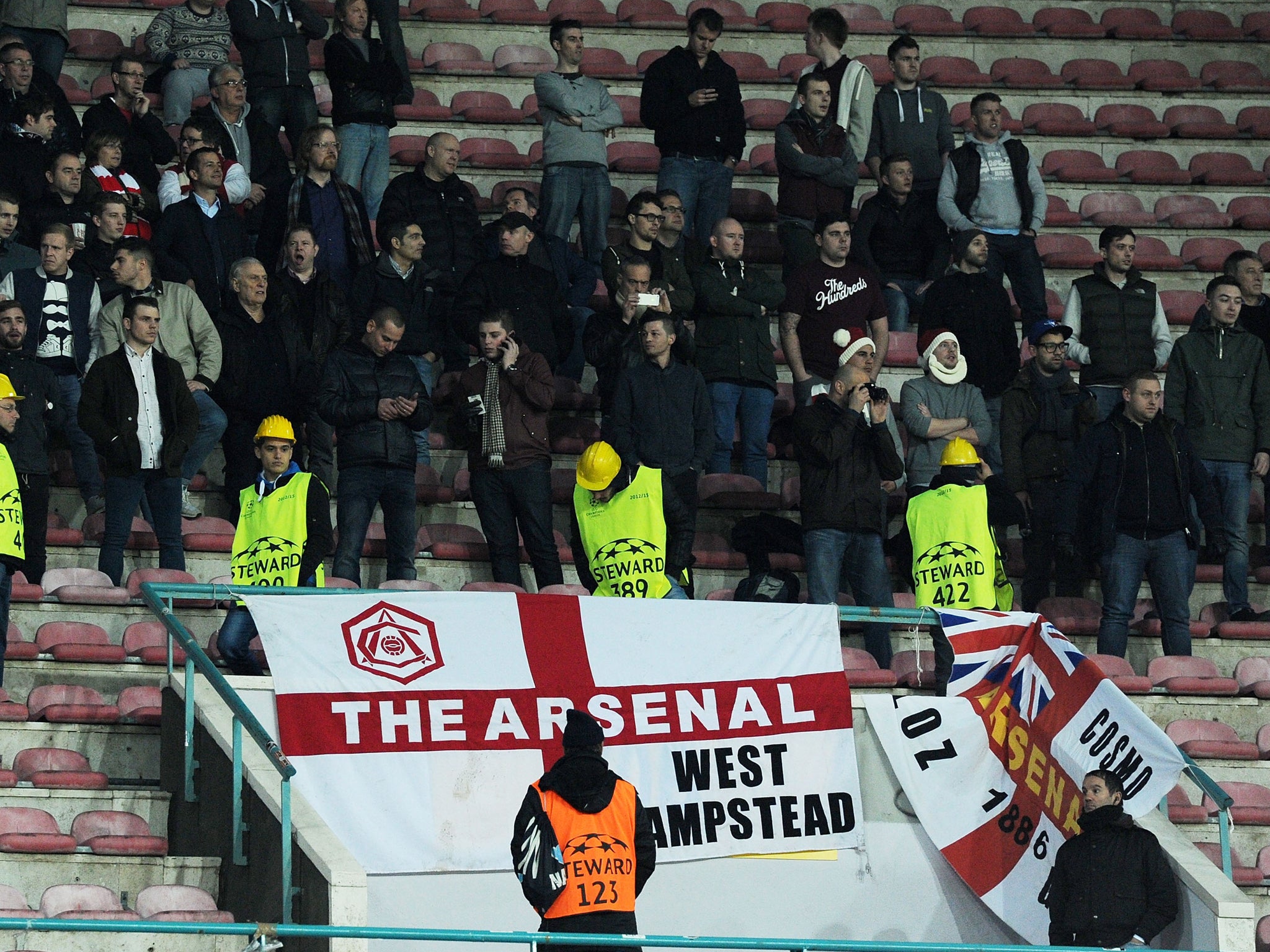 Hundreds of Arsenal fans missed kick-off after the organised buses to keep them safe departed late meaning they were stuck in traffic near the Stadio San Paolo