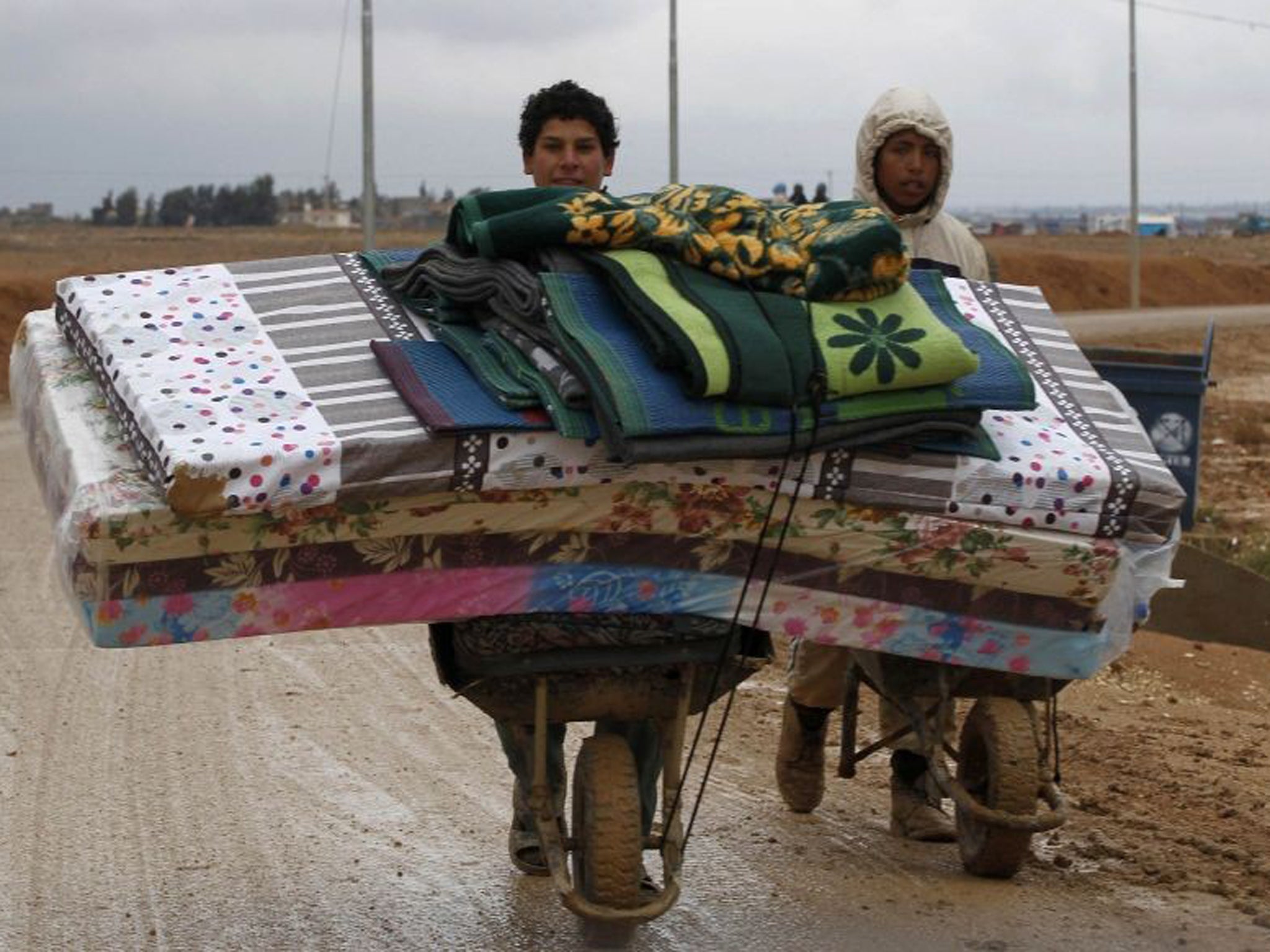 Syrian refugees at the Al Zaatari refugee camp in Jordan