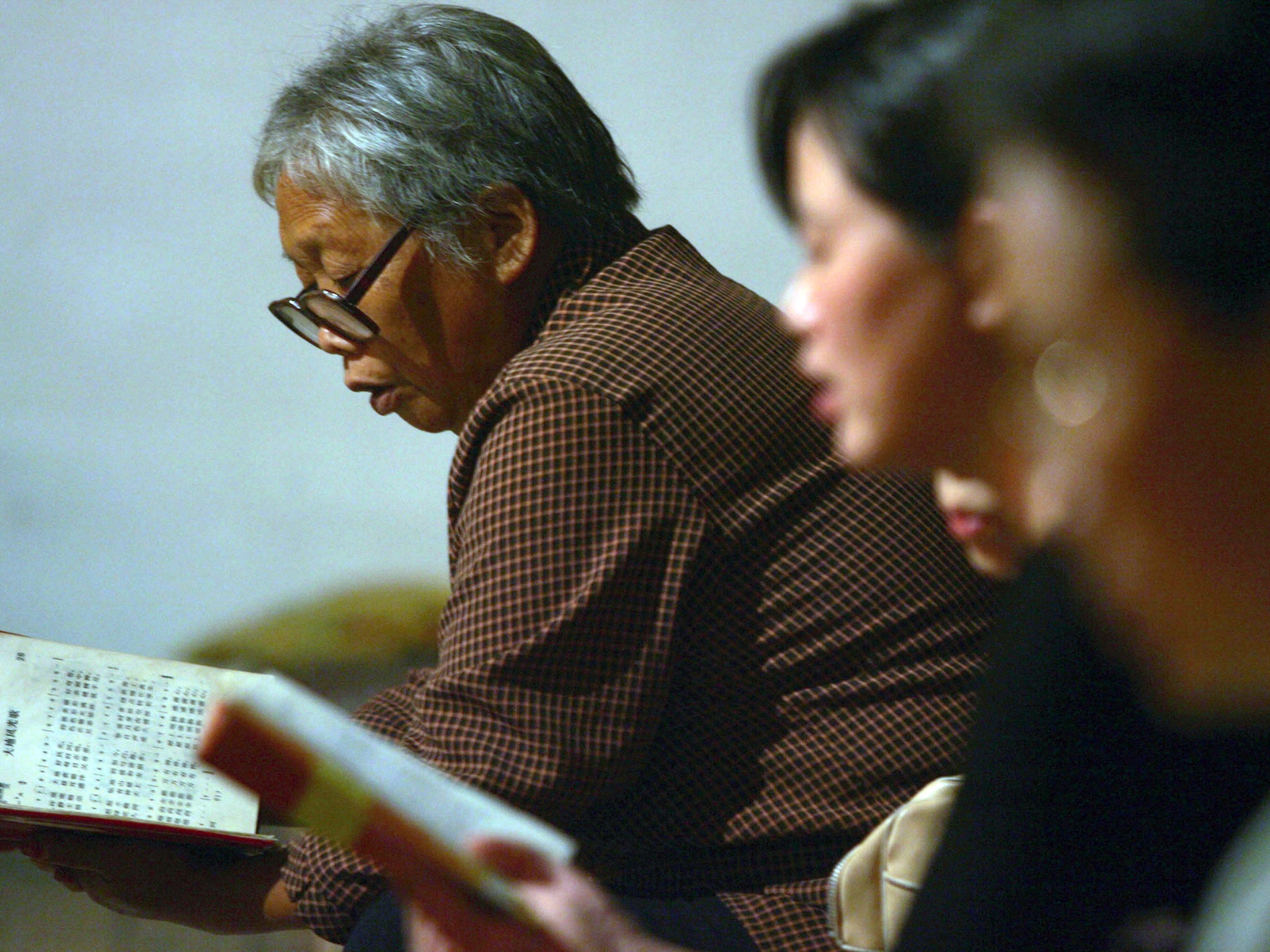 Christians at a village Christian church service in Henan Province, China