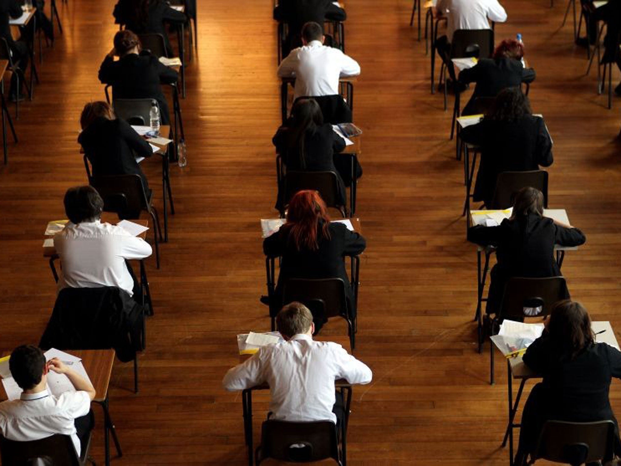 Early learning: School pupils sitting their maths GCSE last month