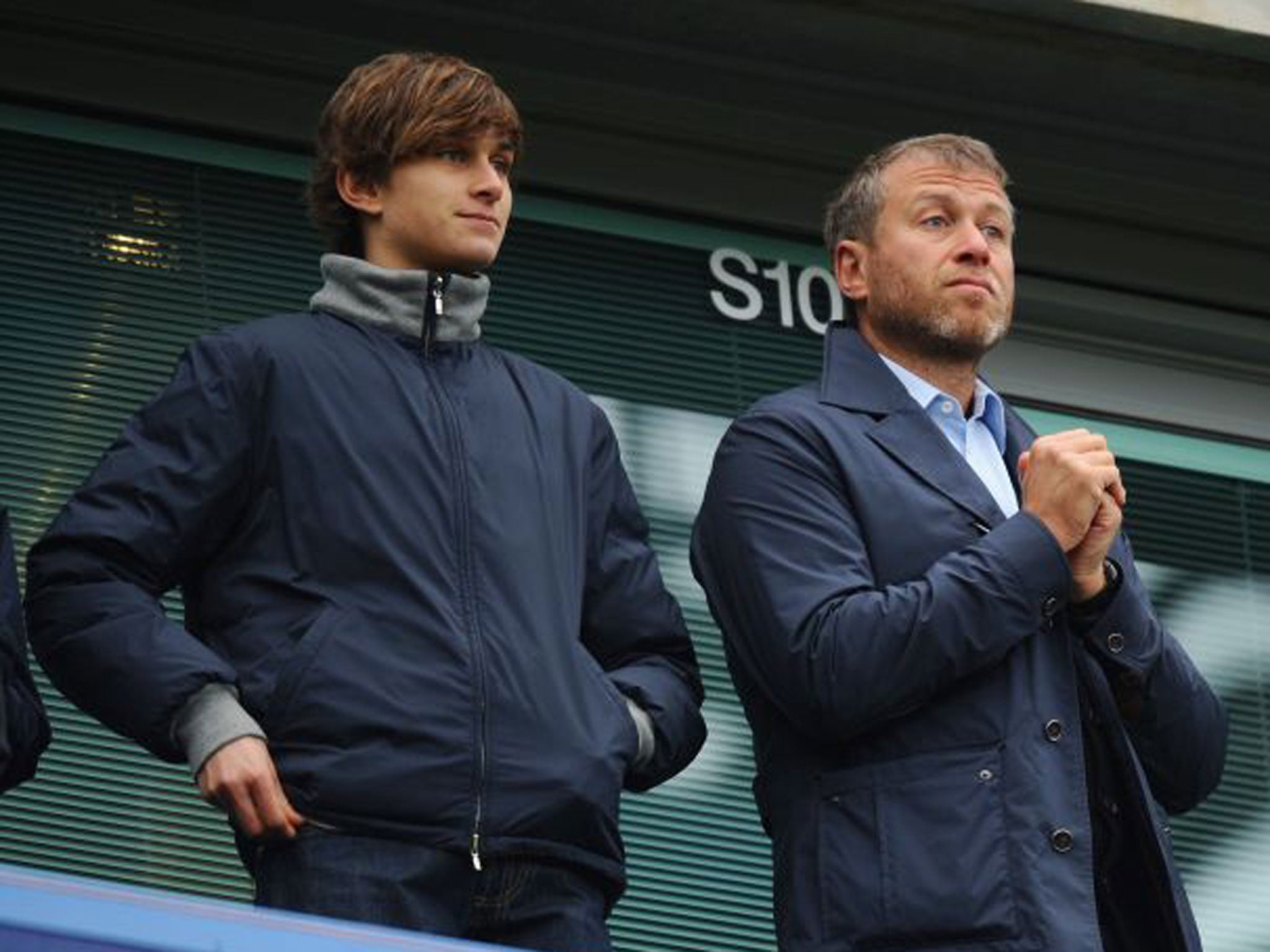 Arkadiy Abramovich, left, with his father, Roman