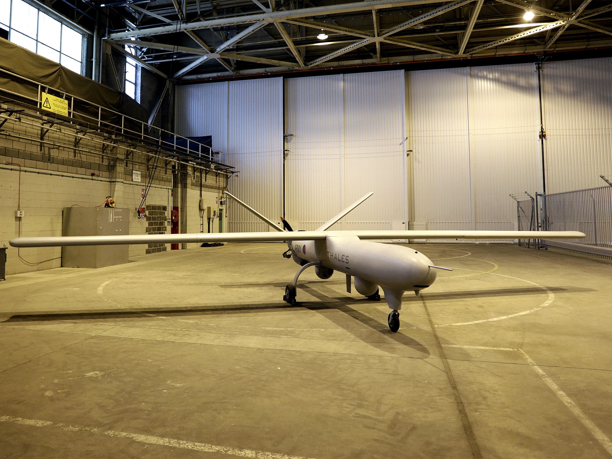 The Watchkeeper drone on display at RA F Waddington