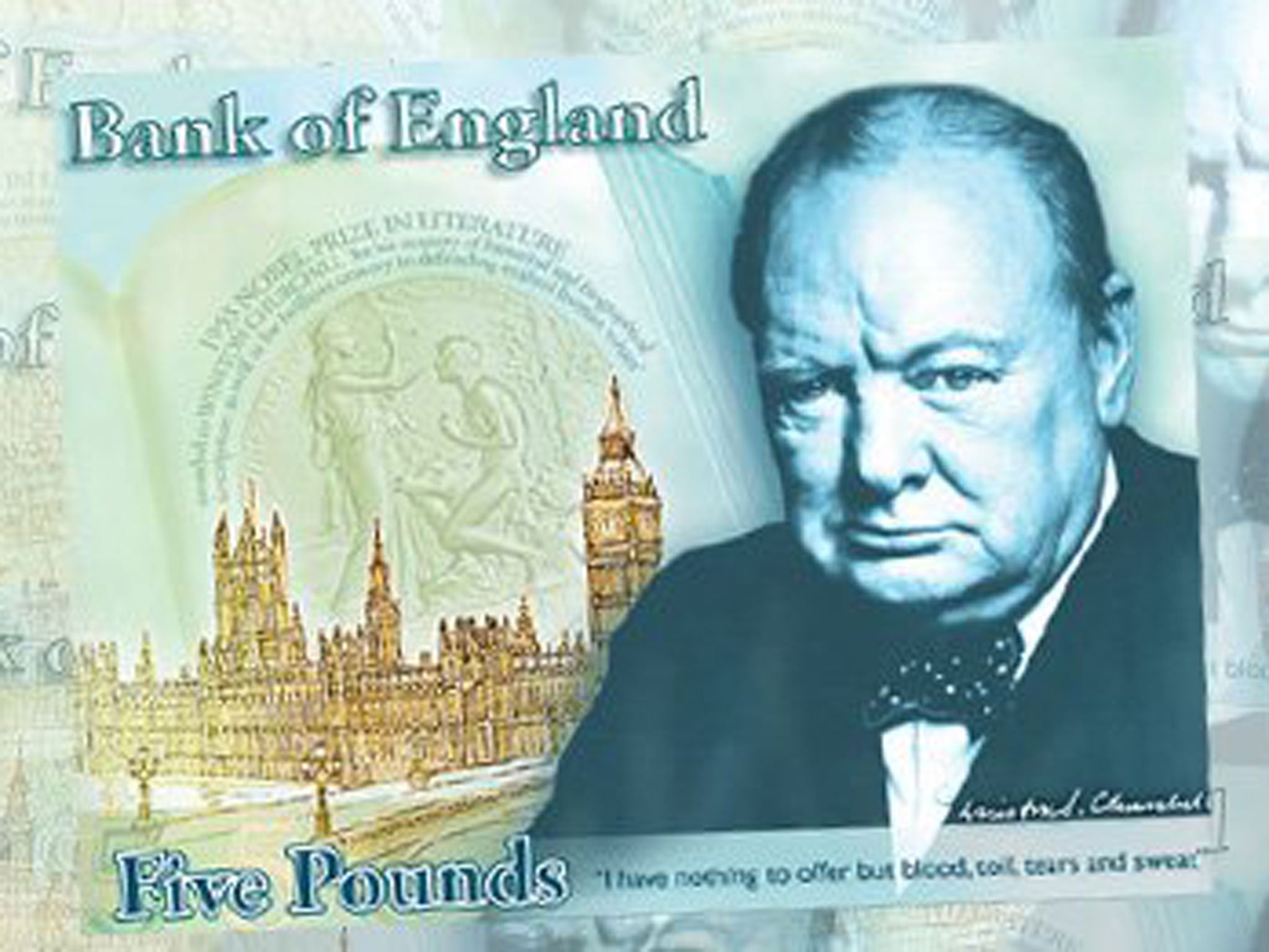 Plastic bank notes are to be issued by the Bank of England for the first time when the new £5 featuring Sir Winston Churchill appears in 2016