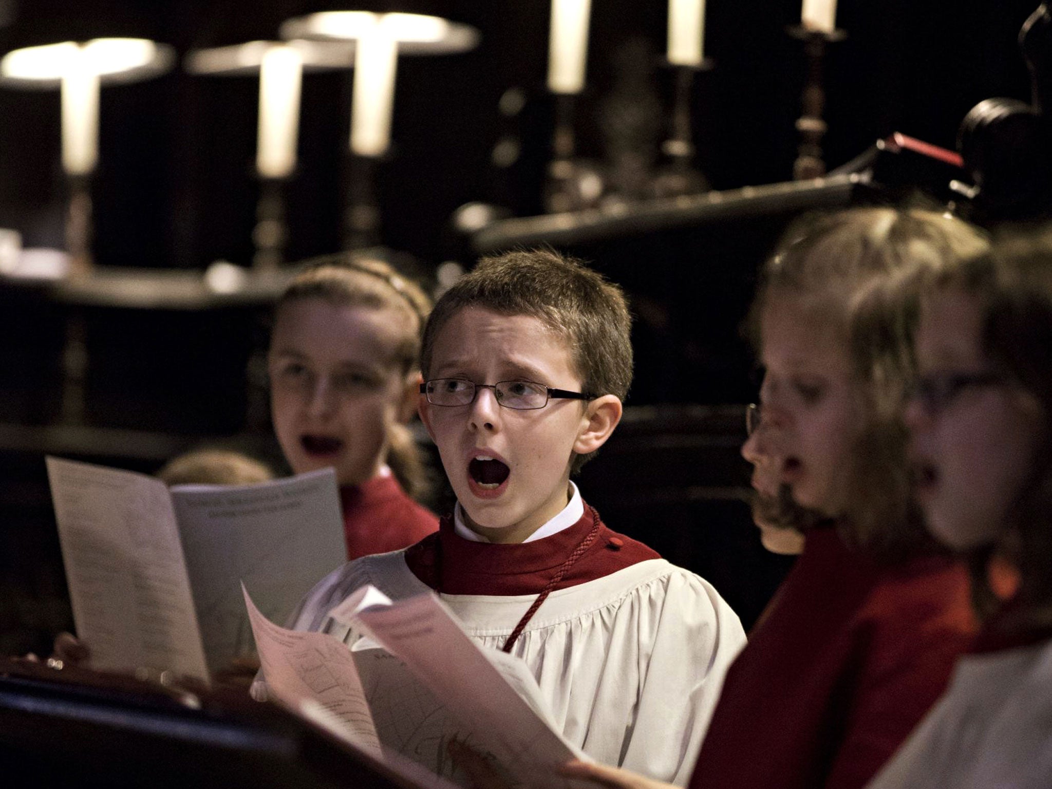 That’s my boy: Chorister George in his 'civvies' of Chetham's School of Music