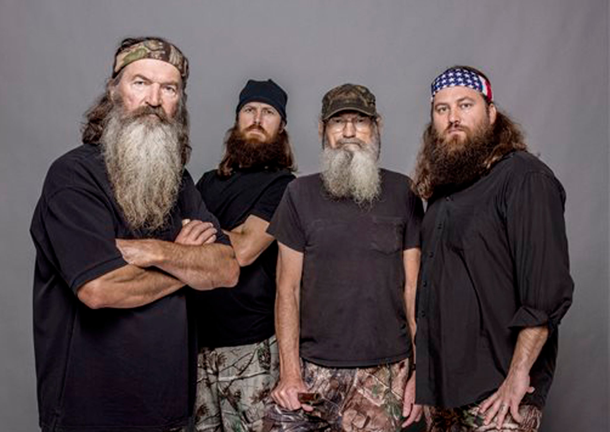 From left: Phil Robertson, Jase Robertson, Si Robertson and Willie Robertson from the A&E series, 'Duck Dynasty'