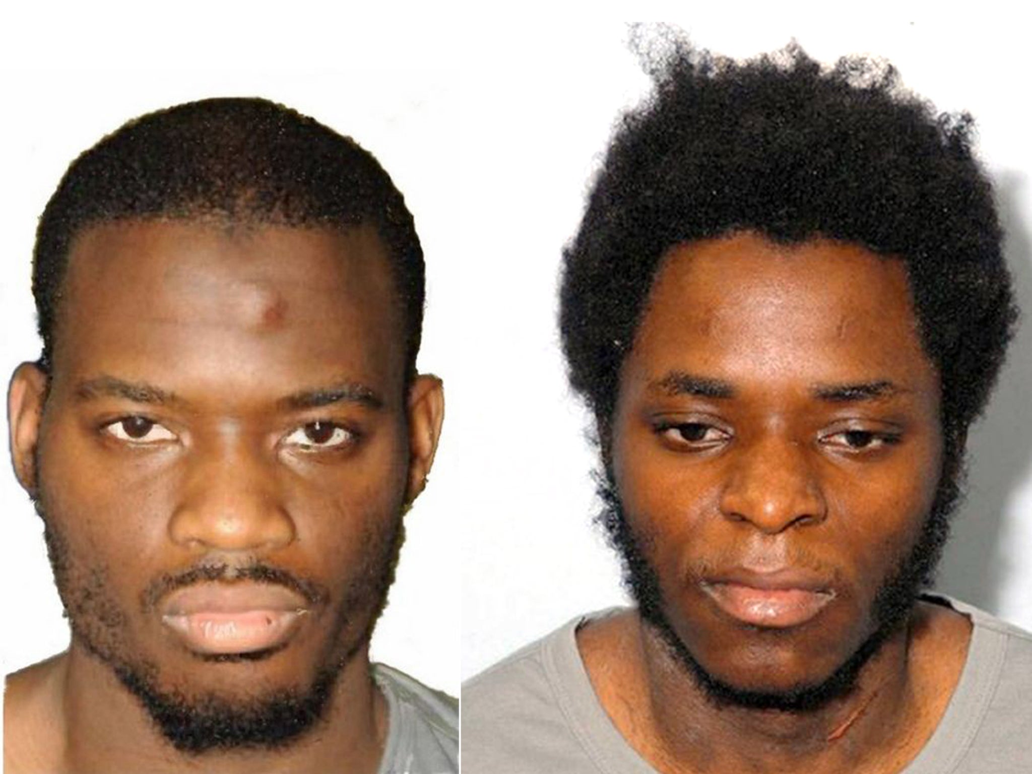 The two men convicted of killing soldier Lee Rigby, Michael Adebolajo (L) and Michael Adebowale