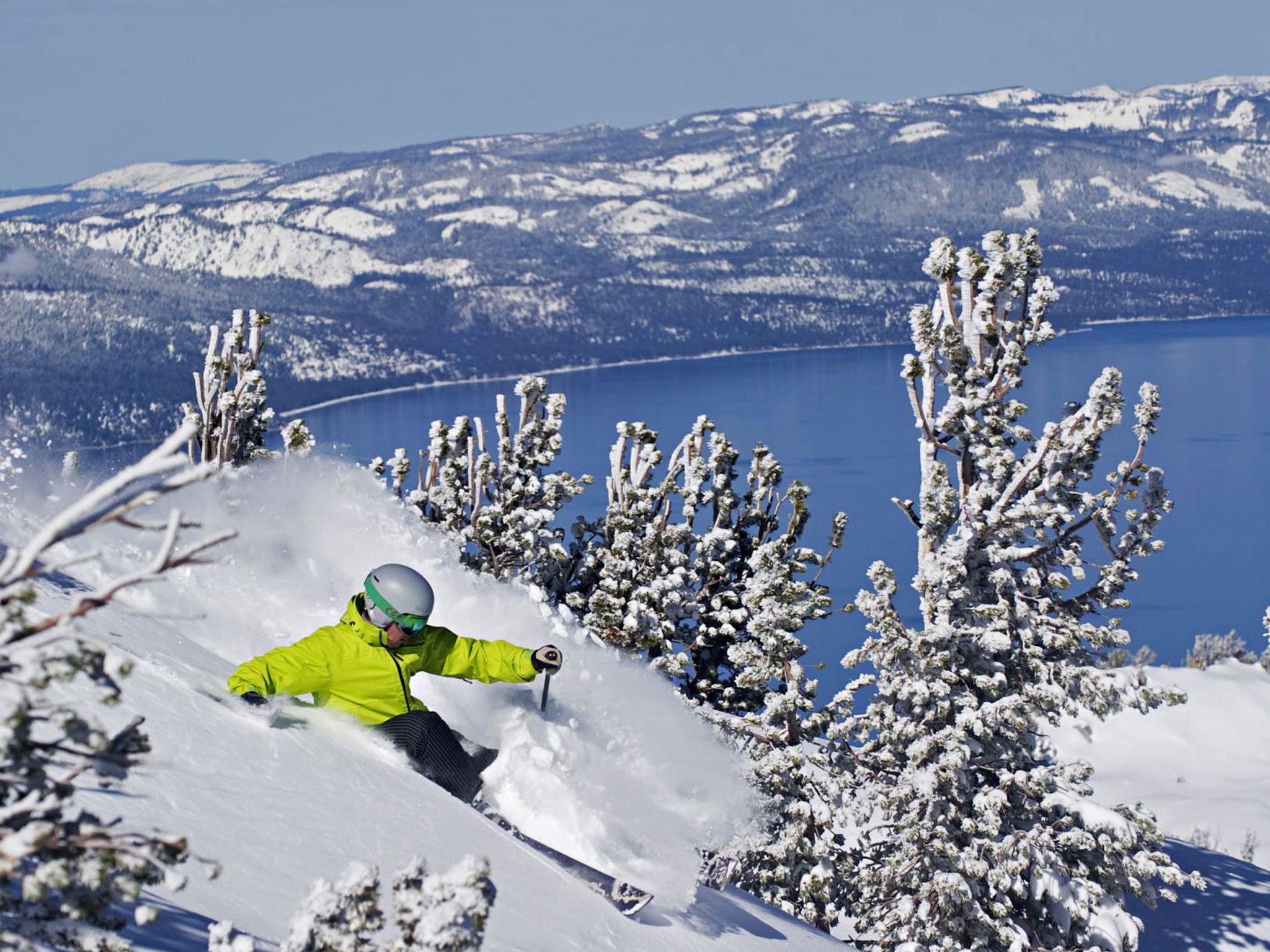 In your element: a snow-clad Heavenly, with Lake Tahoe as a backdrop